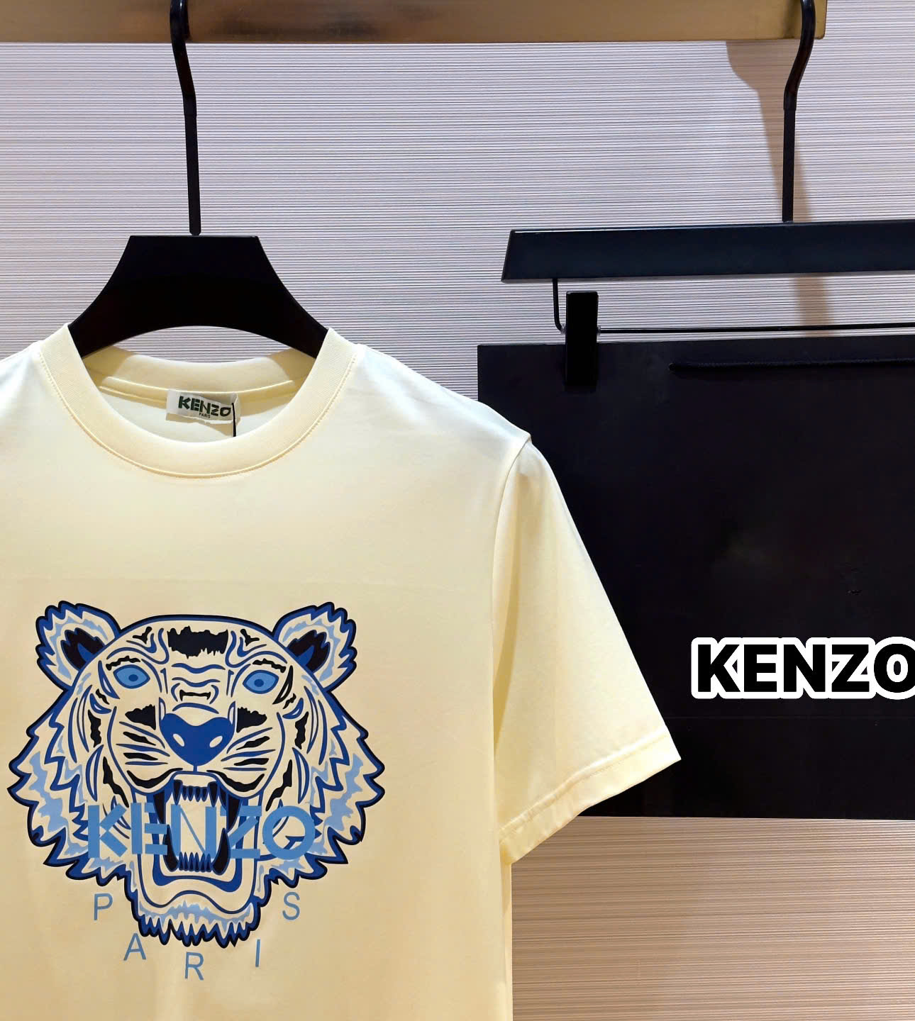 Áo phông T-shirt Kenzo KZ họa tiết Hổ Xanh dương logo chữ Like Auth on web DDT