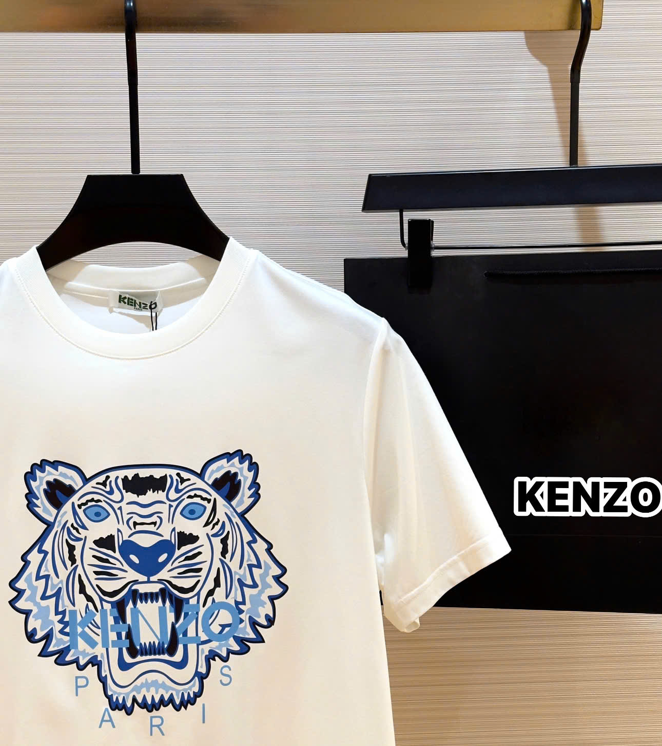Áo phông T-shirt Kenzo KZ họa tiết Hổ Xanh dương logo chữ Like Auth on web DDT
