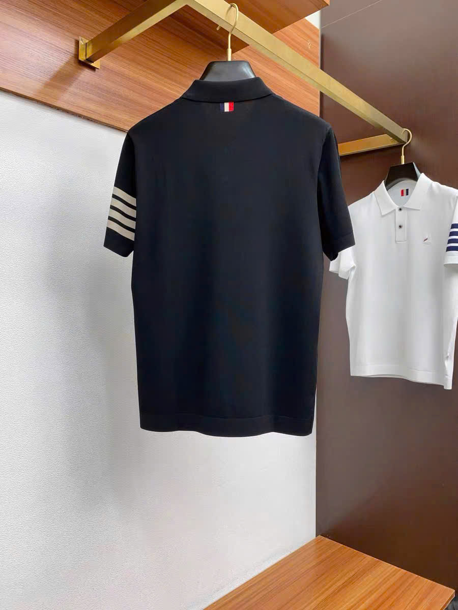 Áo polo Thombrowne TB kẻ 4 sọc tay phối dọc khuy Like Auth 1-1 on web MK