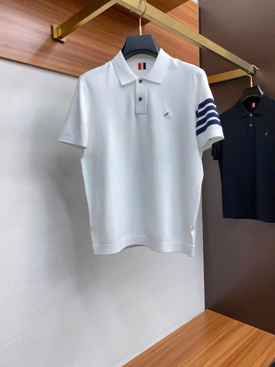 Áo polo Thombrowne TB kẻ 4 sọc tay phối dọc khuy Like Auth 1-1 on web MK
