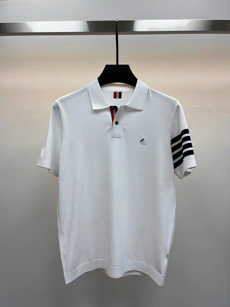 Áo polo Thombrowne TB kẻ 4 sọc tay phối dọc khuy Like Auth 1-1 on web MK
