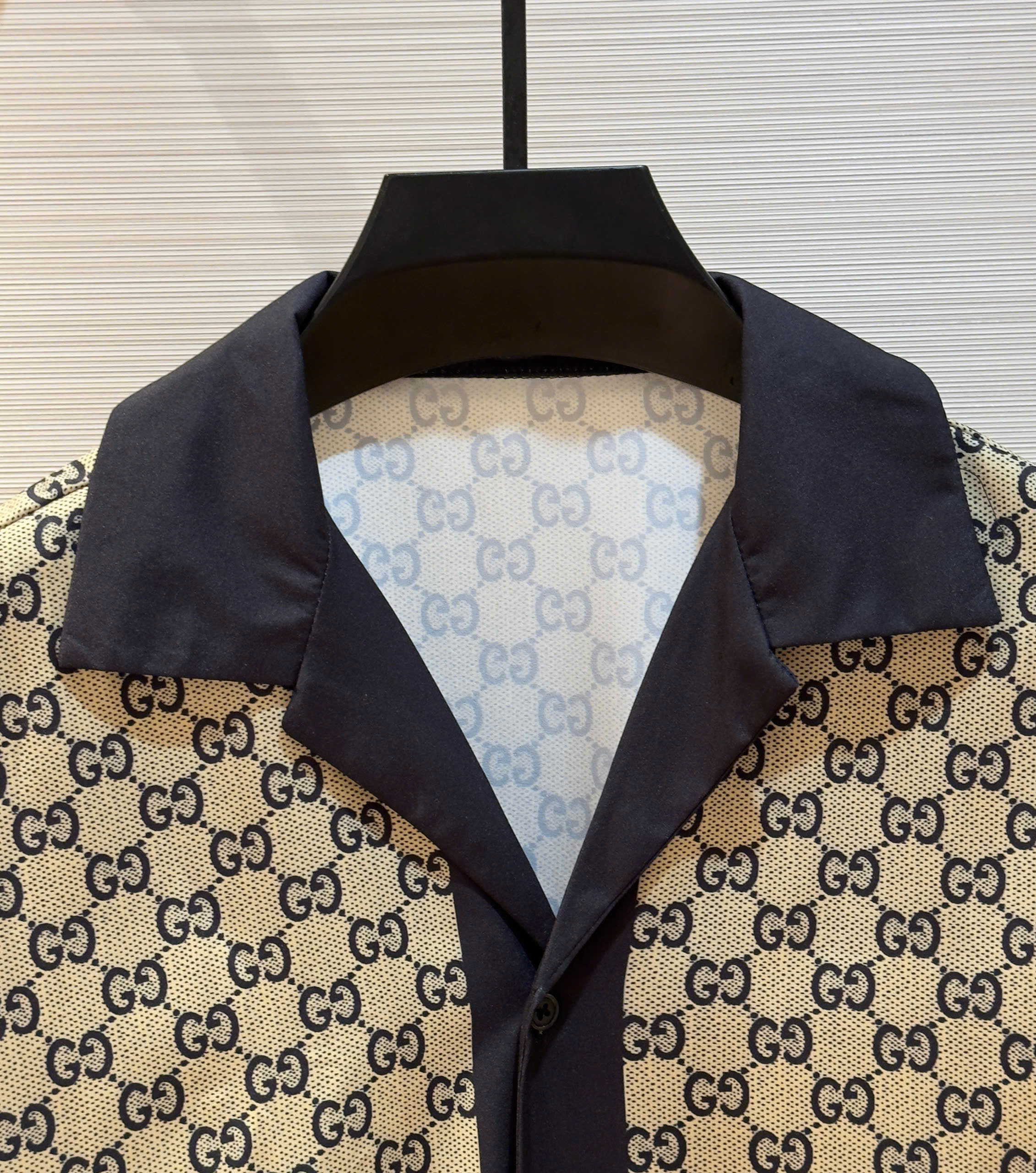 Bộ, Set hè lụa Gucci GC Nâu họa tiết monogram logo phối viền Đen Like Auth on web DDT
