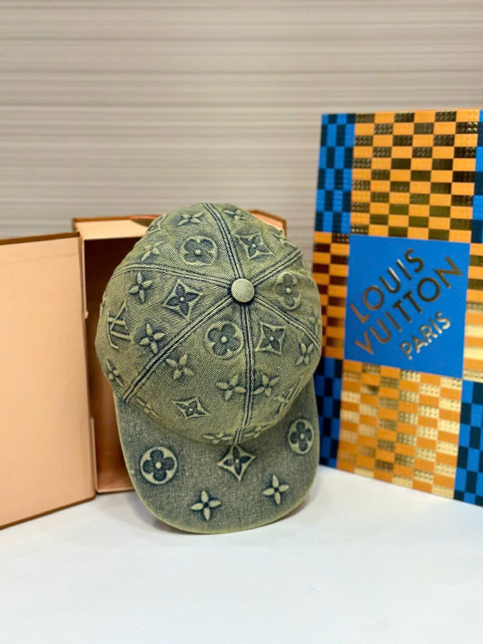 Mũ lưỡi trai, nón kết Louis Vuitton LV Xanh rêu họa tiết hoa vân logo loang full Like Auth fullbox bill thẻ PLD