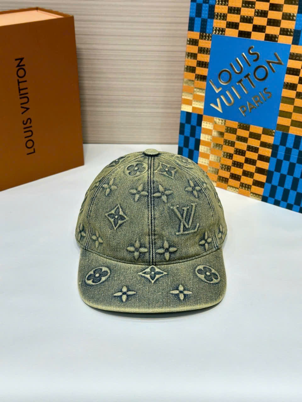 Mũ lưỡi trai, nón kết Louis Vuitton LV Xanh rêu họa tiết hoa vân logo loang full Like Auth fullbox bill thẻ PLD