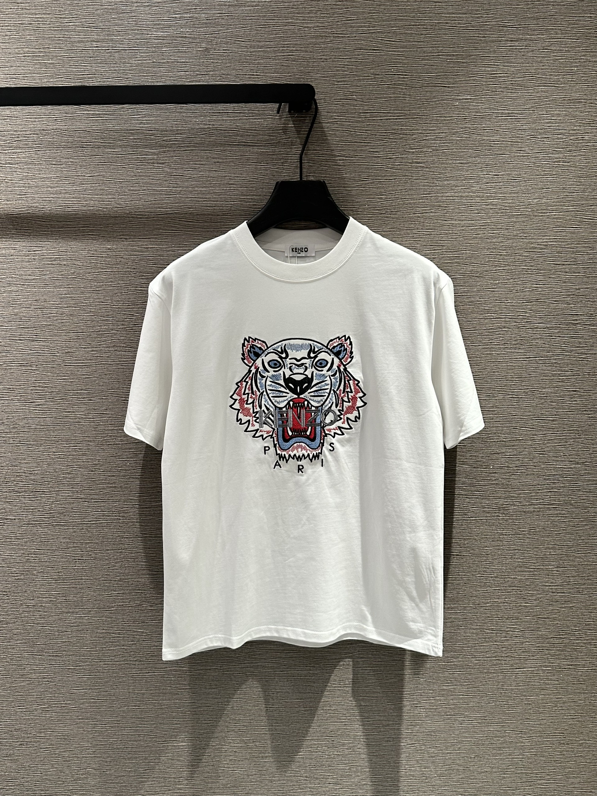 Áo phông T-shirt Kenzo KZ logo mặt Hổ thêu chữ Xám Like Auth on web VTN