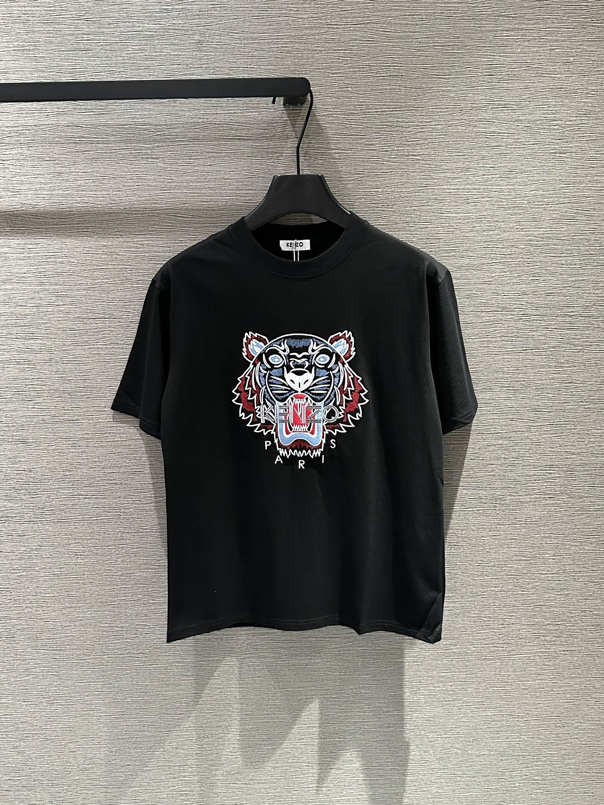 Áo phông T-shirt Kenzo KZ logo mặt Hổ thêu chữ Xám Like Auth on web VTN
