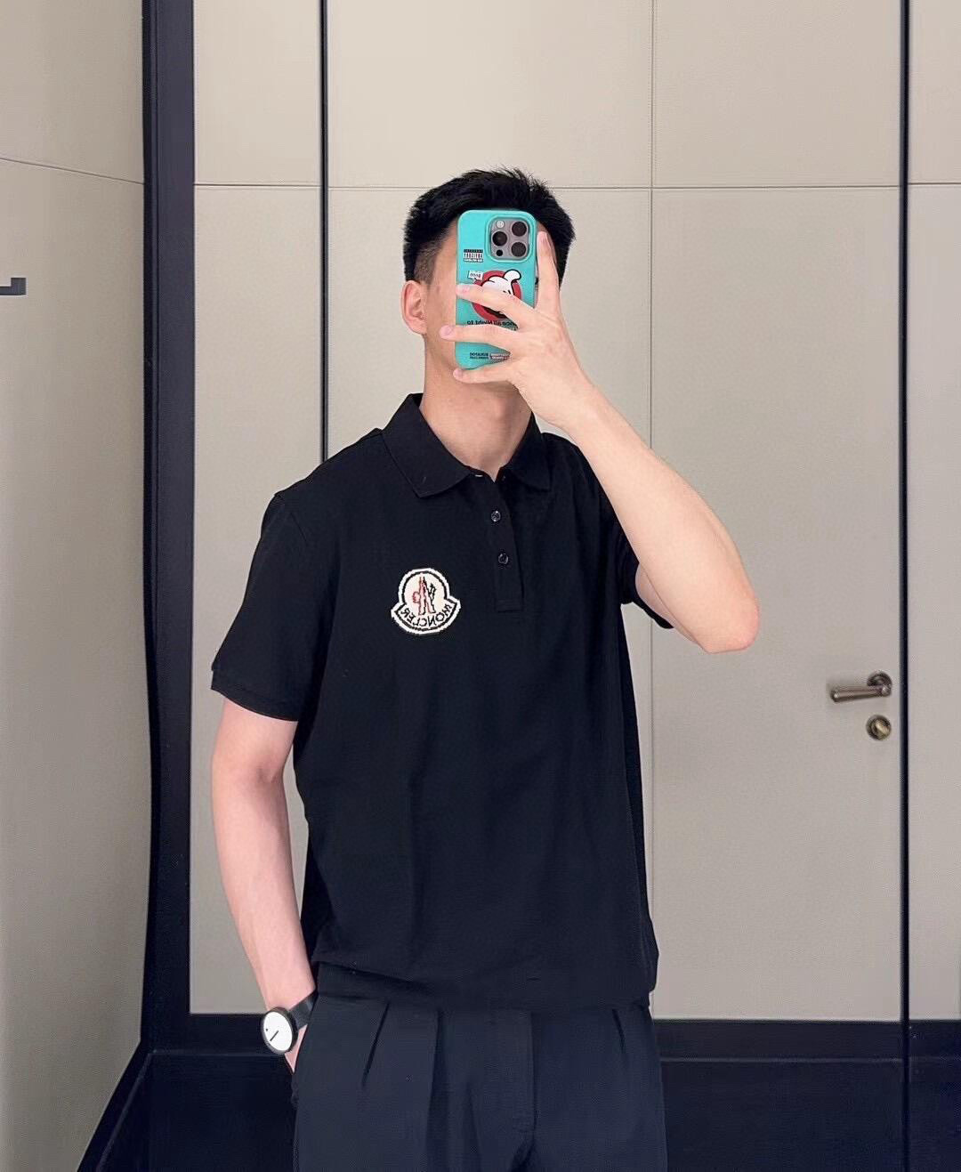 Áo polo Moncler M logo to thêu ngực Like Auth 1-1 on web VTN
