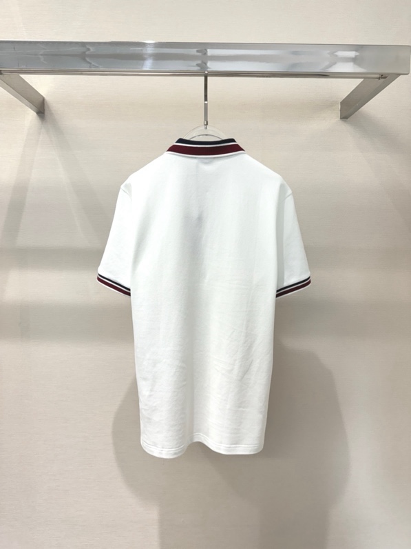 Áo polo Moncler M logo thêu tay phối kẻ sọc Đỏ Like Auth 1-1 on web VTN