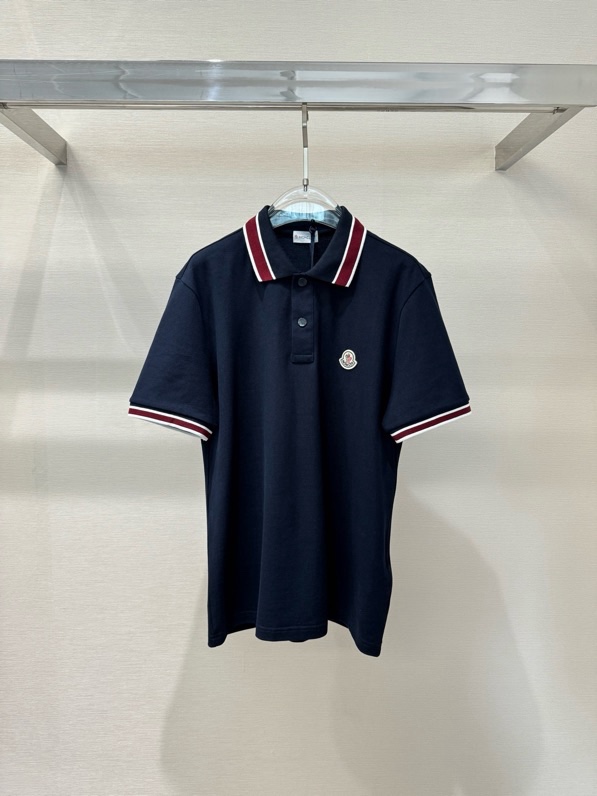 Áo polo Moncler M logo thêu tay phối kẻ sọc Đỏ Like Auth 1-1 on web VTN