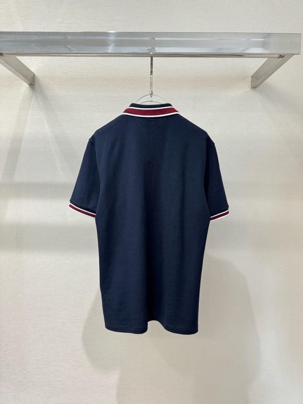 Áo polo Moncler M logo thêu tay phối kẻ sọc Đỏ Like Auth 1-1 on web VTN