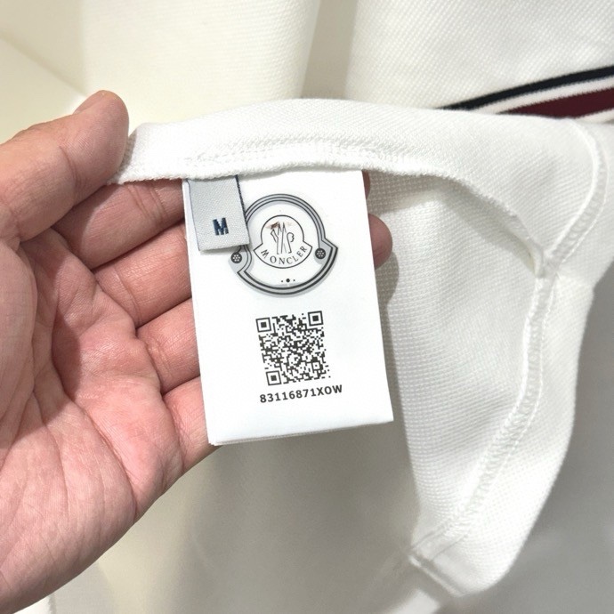 Áo polo Moncler M logo thêu tay phối kẻ sọc Đỏ Like Auth 1-1 on web VTN