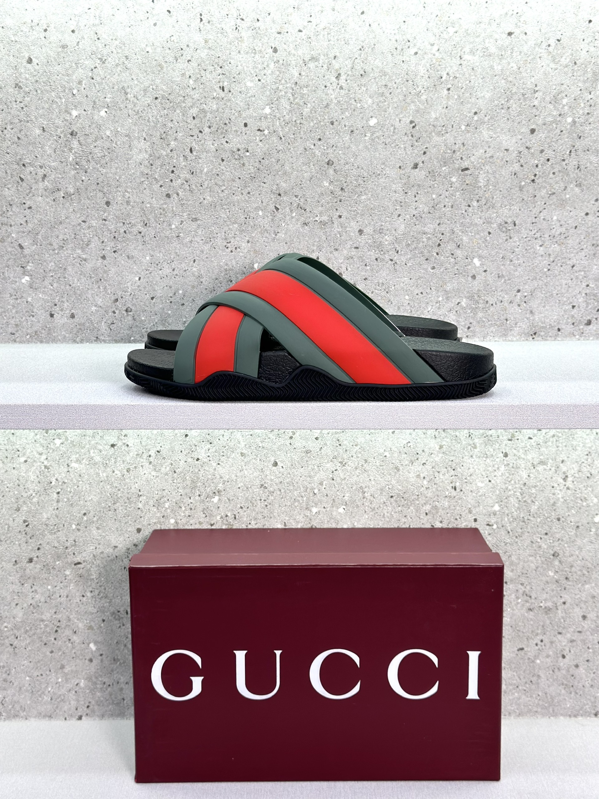 Dép lê quai chéo Gucci GC Xanh Đỏ Like Auth on web fullbox bill thẻ VTN