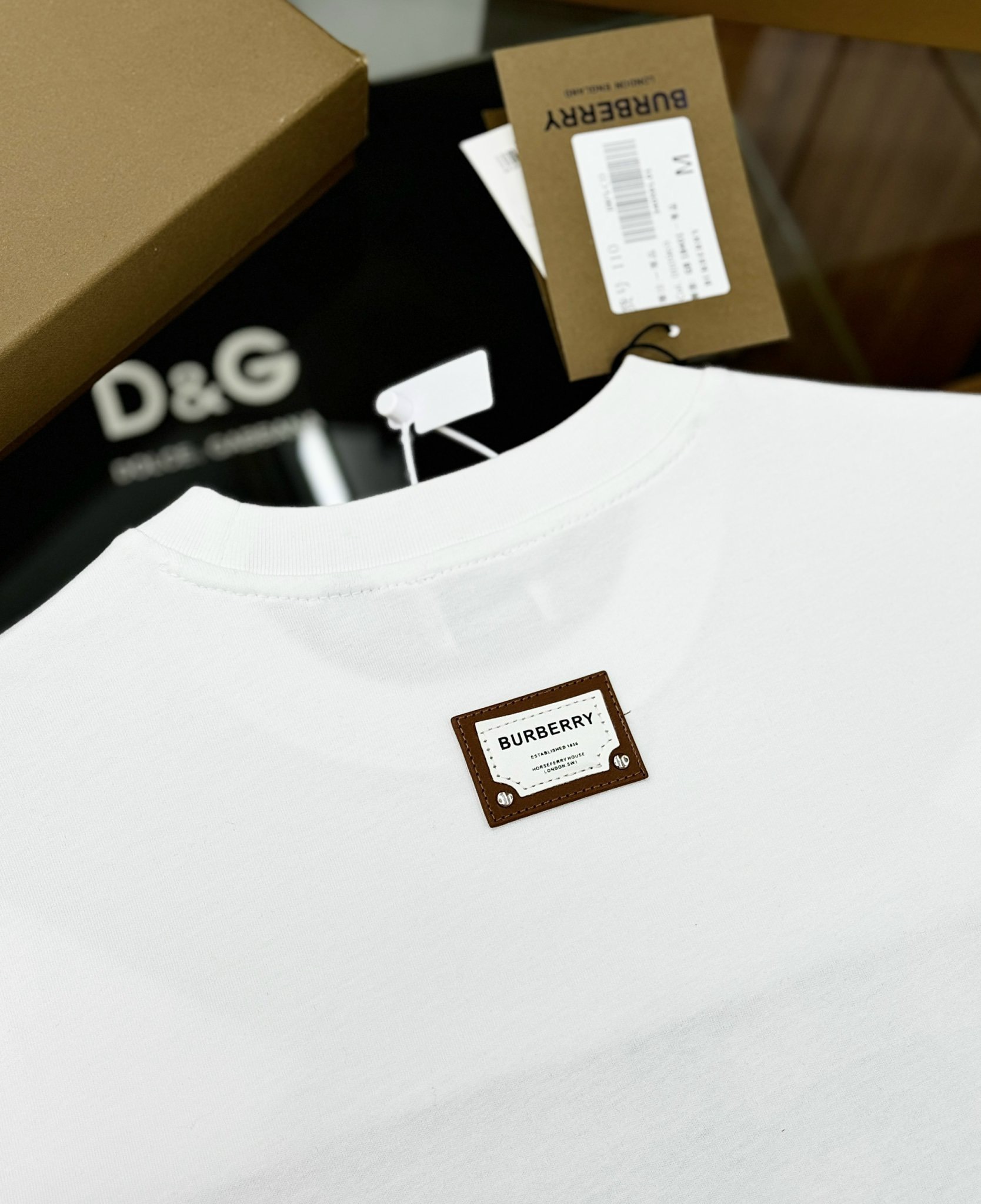 Bộ, Set hè Burberry BBR trơn phối kẻ sọc Like Auth on web CD