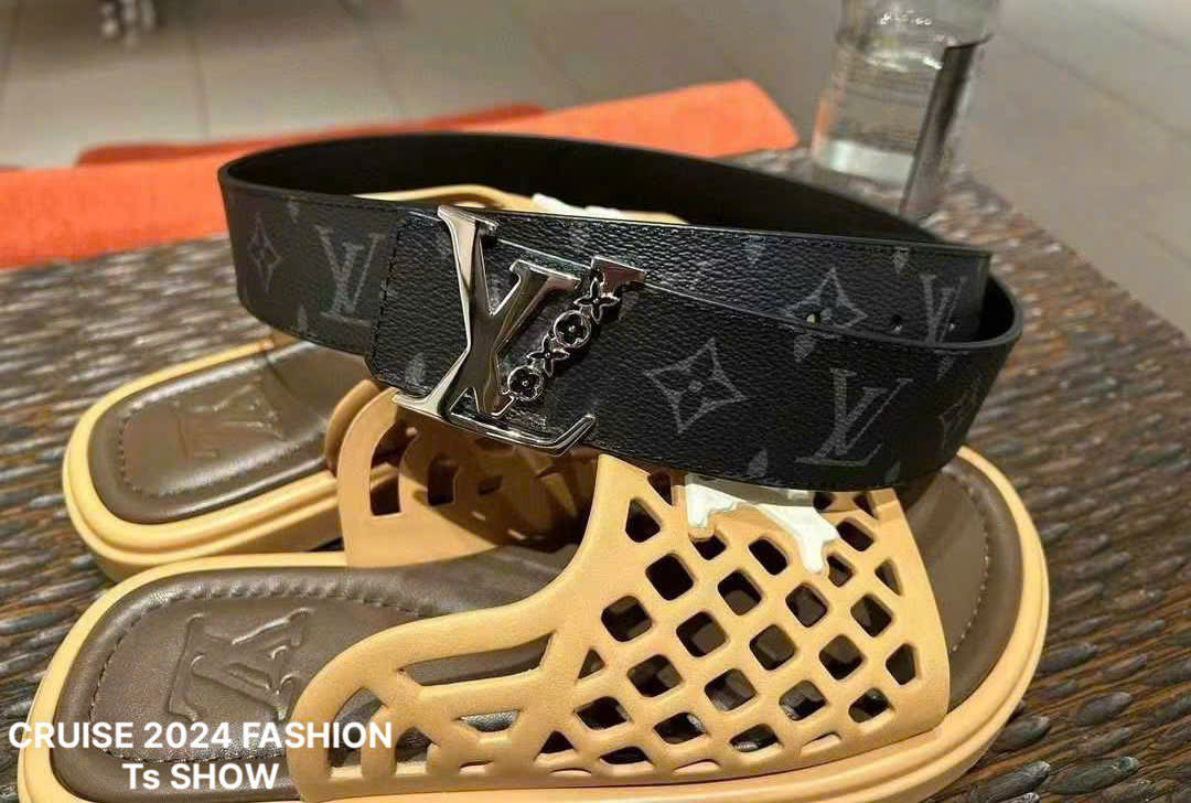 Thắt lưng, dây nịt, belt Louis Vuitton LV họa tiết hoa vân mặt logo Bạc size 85-110cm Like Auth 1-1 on web fullbox DDT