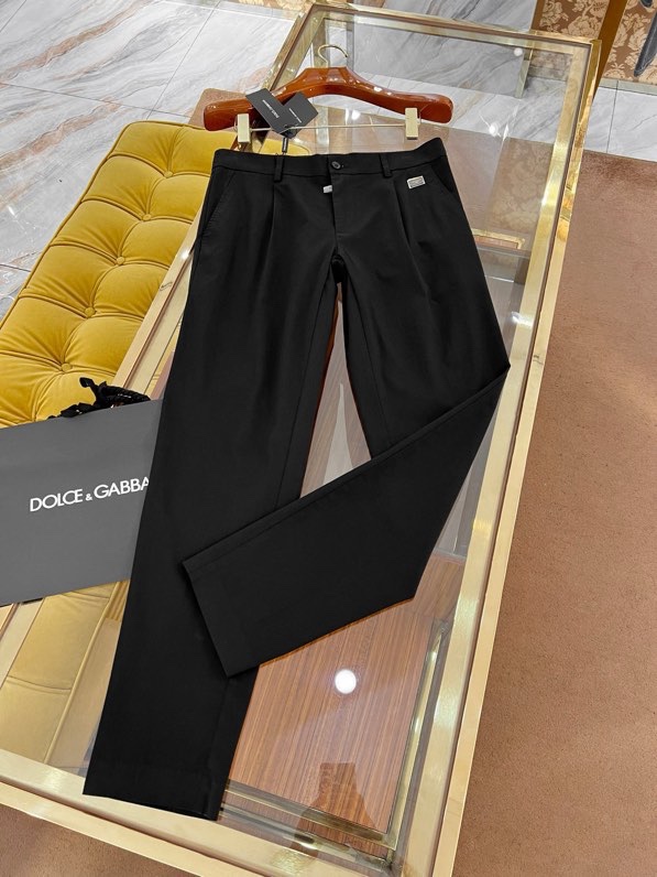 Quần Tây, Âu Dolce Gabbana DG Đen logo tag vuông Like Auth on web VTN
