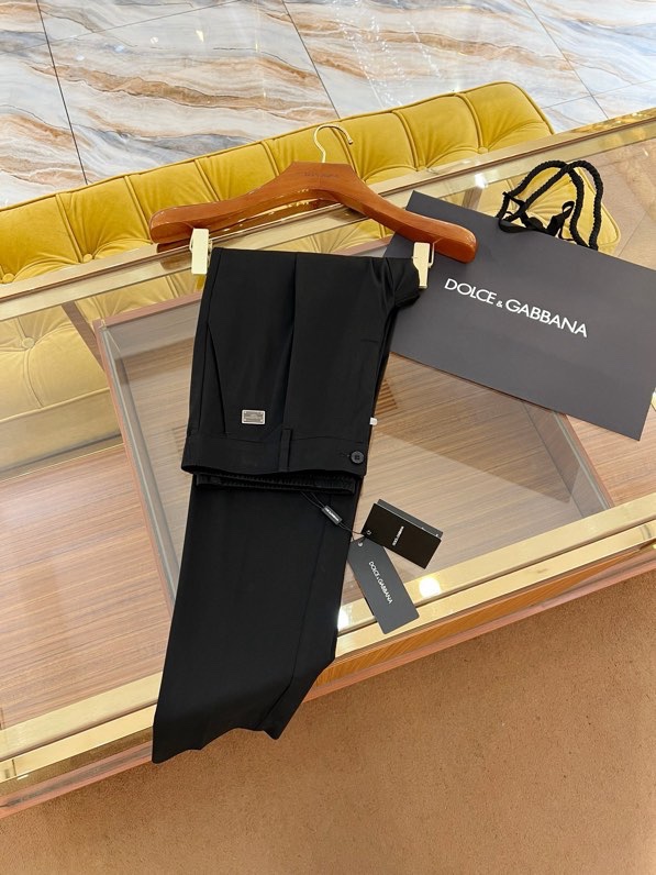 Quần Tây, Âu Dolce Gabbana DG Đen logo tag vuông Like Auth on web VTN