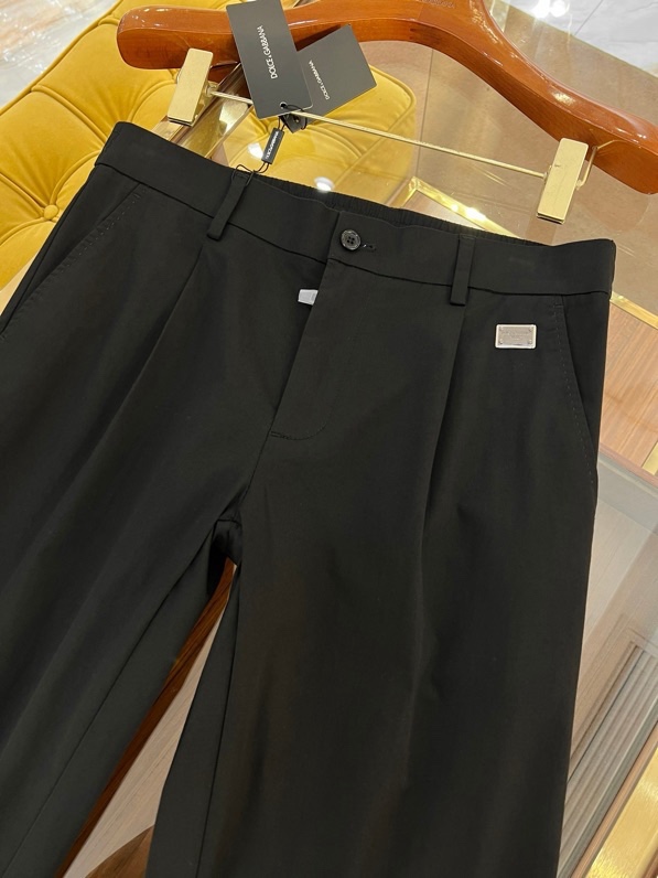 Quần Tây, Âu Dolce Gabbana DG Đen logo tag vuông Like Auth on web VTN
