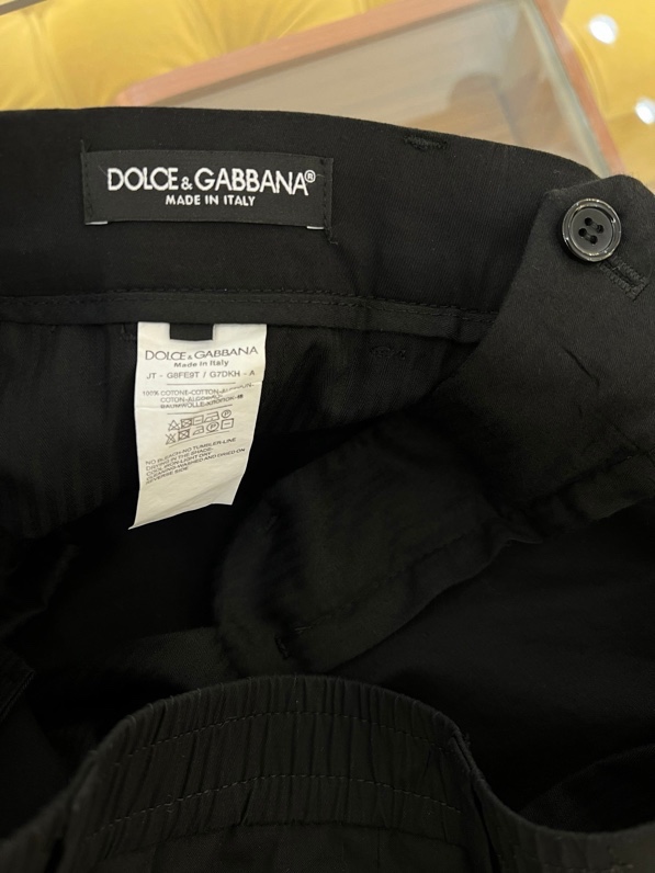 Quần Tây, Âu Dolce Gabbana DG Đen logo tag kim loại cạp Like Auth on web VTN