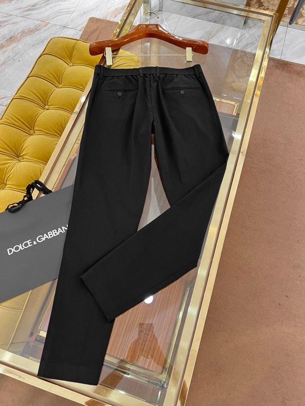 Quần Tây, Âu Dolce Gabbana DG Đen logo tag kim loại cạp Like Auth on web VTN