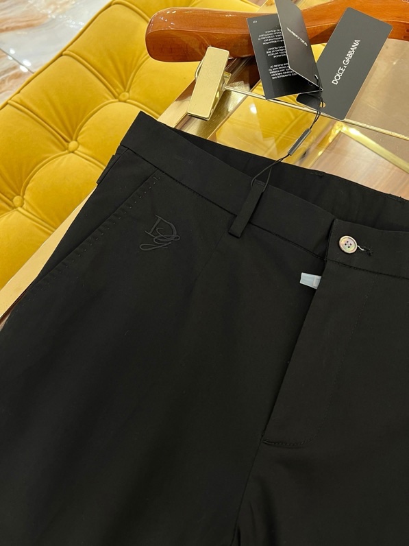 Quần Tây, Âu Dolce Gabbana DG Đen logo chữ thêu phối khuy cạp Like Auth on web VTN