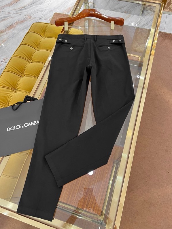 Quần Tây, Âu Dolce Gabbana DG Đen logo chữ thêu phối khuy cạp Like Auth on web VTN