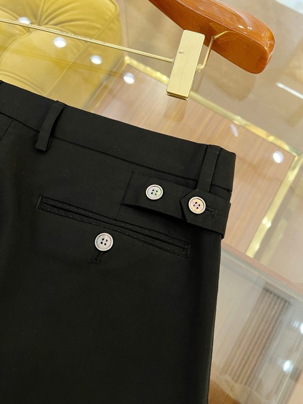 Quần Tây, Âu Dolce Gabbana DG Đen logo chữ thêu phối khuy cạp Like Auth on web VTN