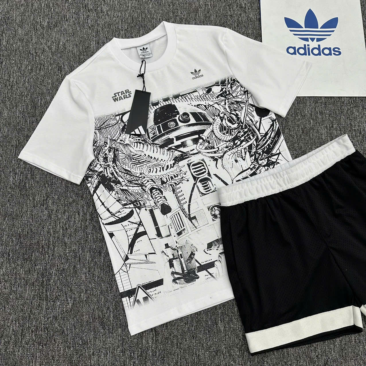 Bộ, Set hè Adidas A họa tiết máy móc Like Auth on web NV