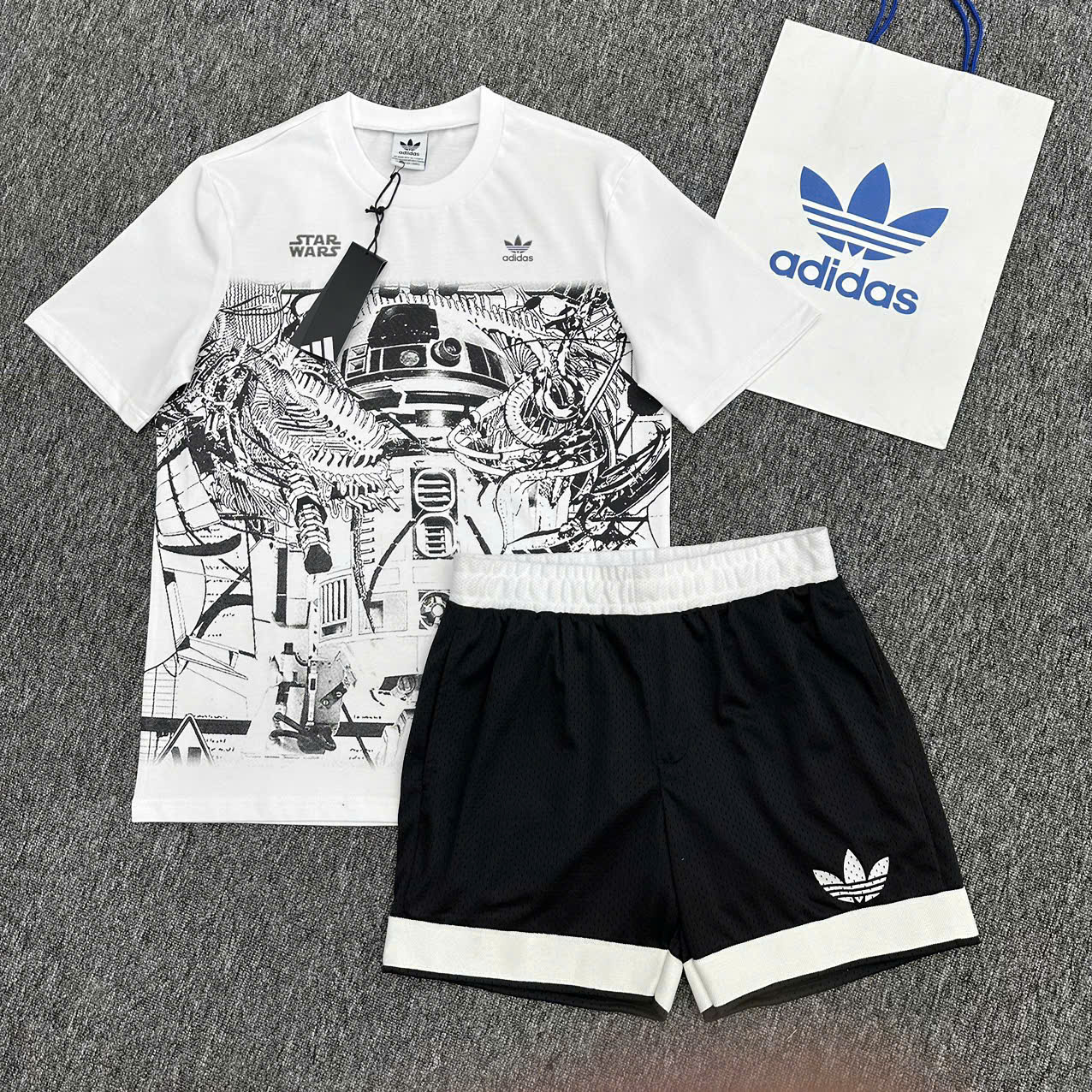 Bộ, Set hè Adidas A họa tiết máy móc Like Auth on web NV