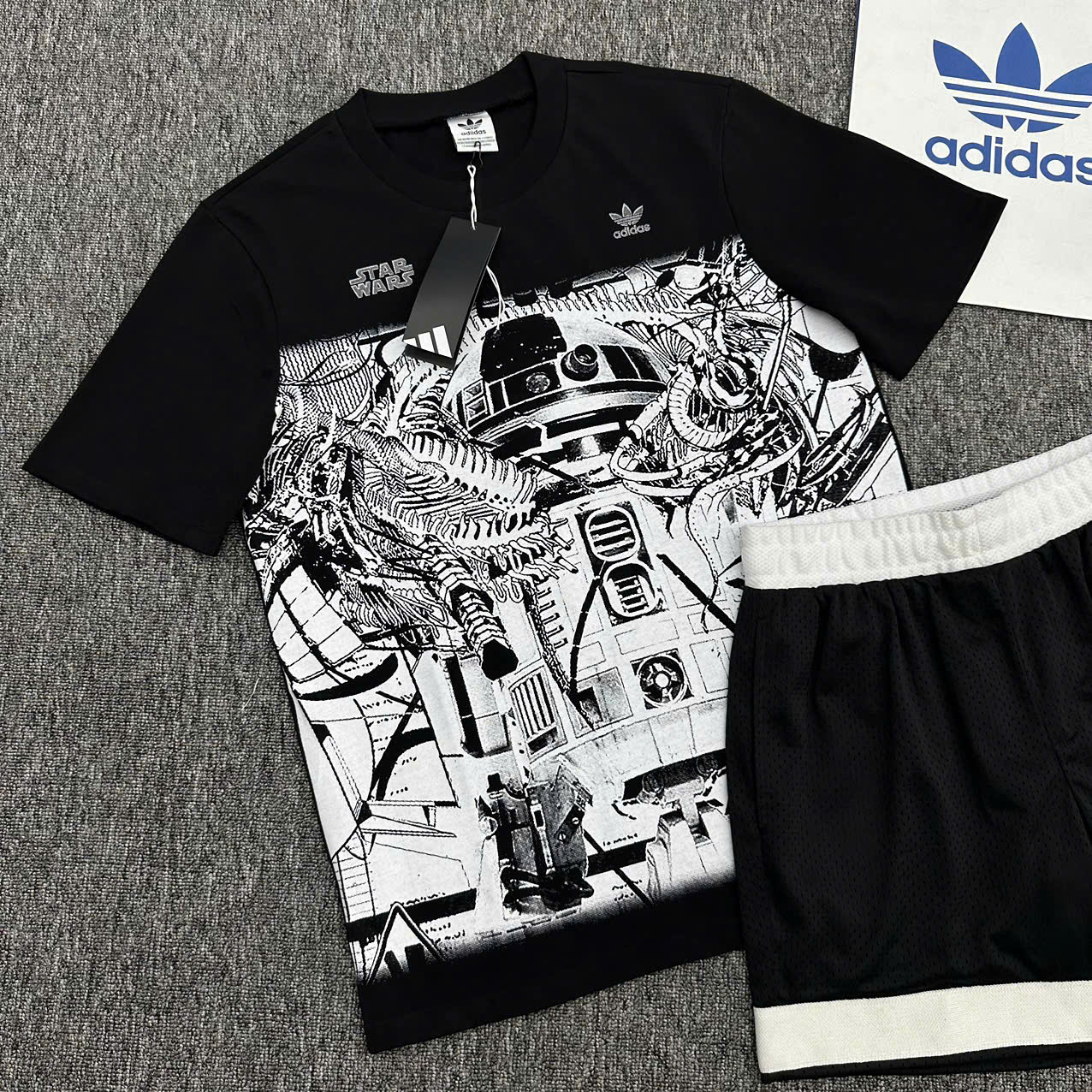 Bộ, Set hè Adidas A họa tiết máy móc Like Auth on web NV