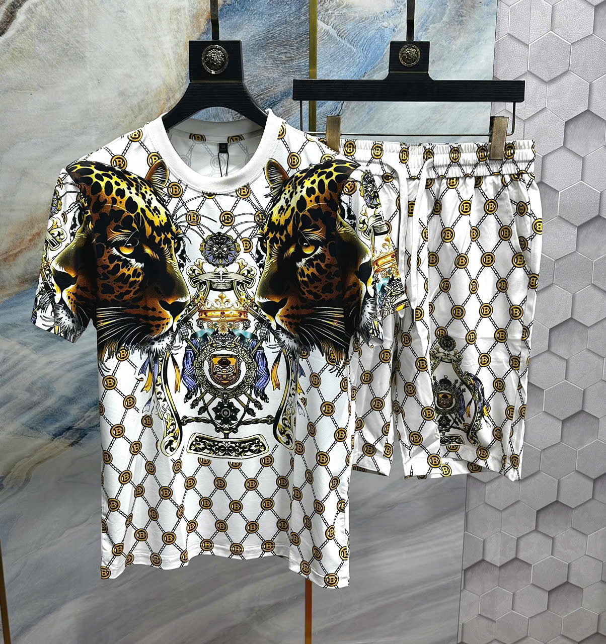 Bộ, Set hè Burberry BBR họa tiết Báo Like Auth on web LK