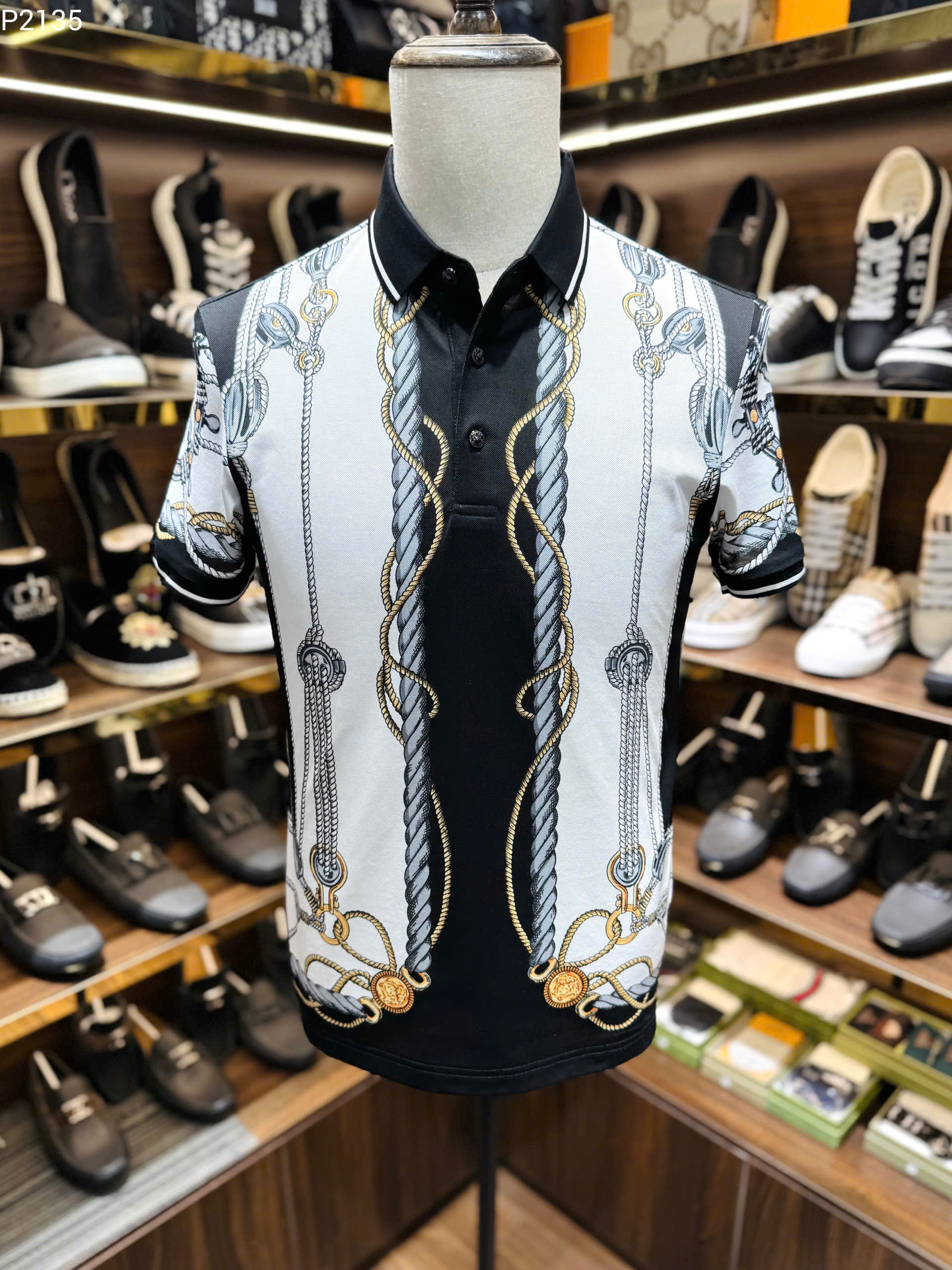 Áo polo Versace VS họa tiết dây thừng Like Auth 1-1 on web MK