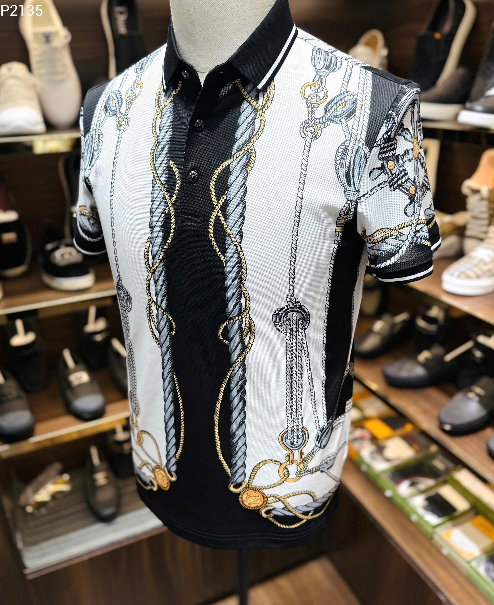 Áo polo Versace VS họa tiết dây thừng Like Auth 1-1 on web MK