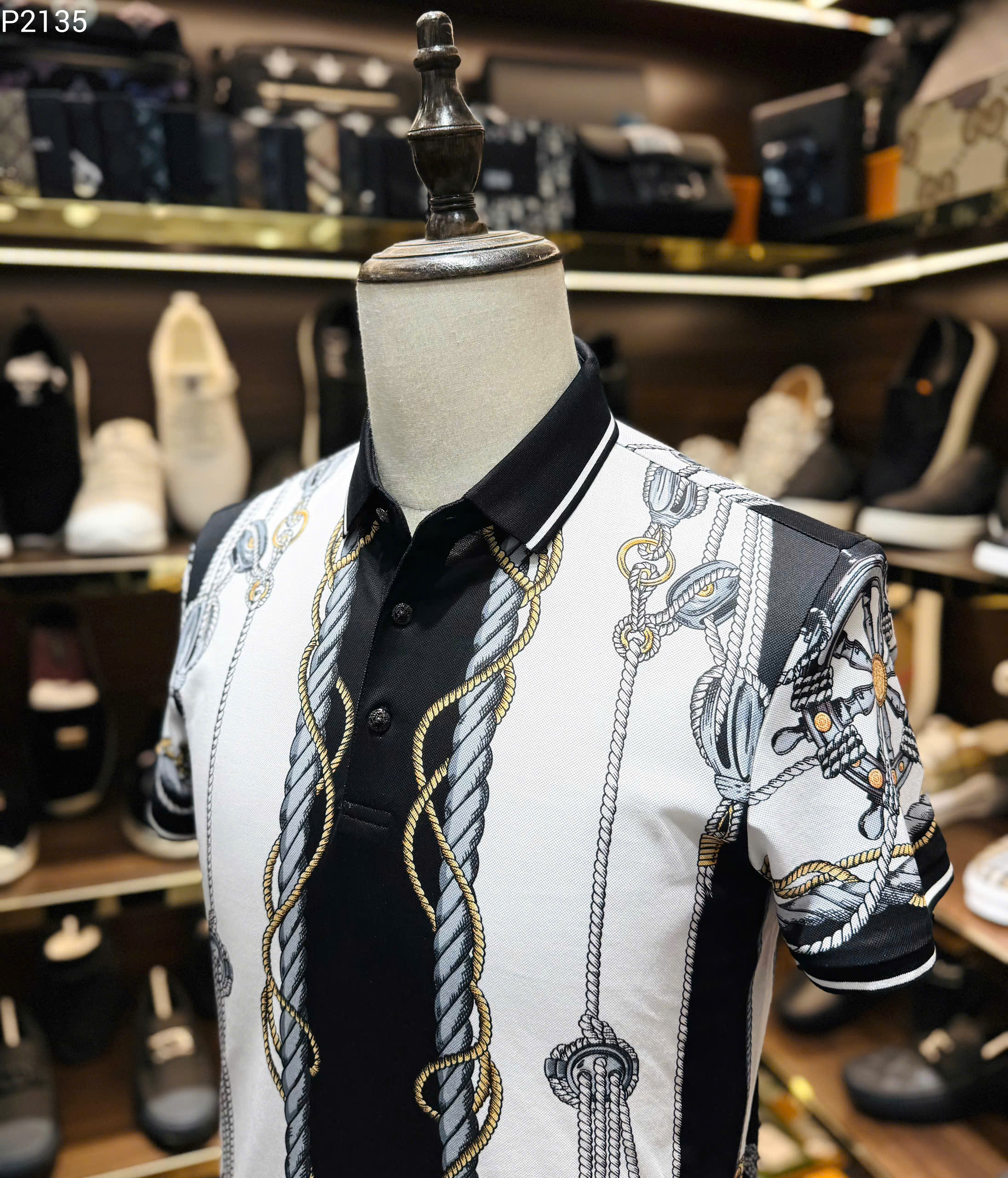 Áo polo Versace VS họa tiết dây thừng Like Auth 1-1 on web MK