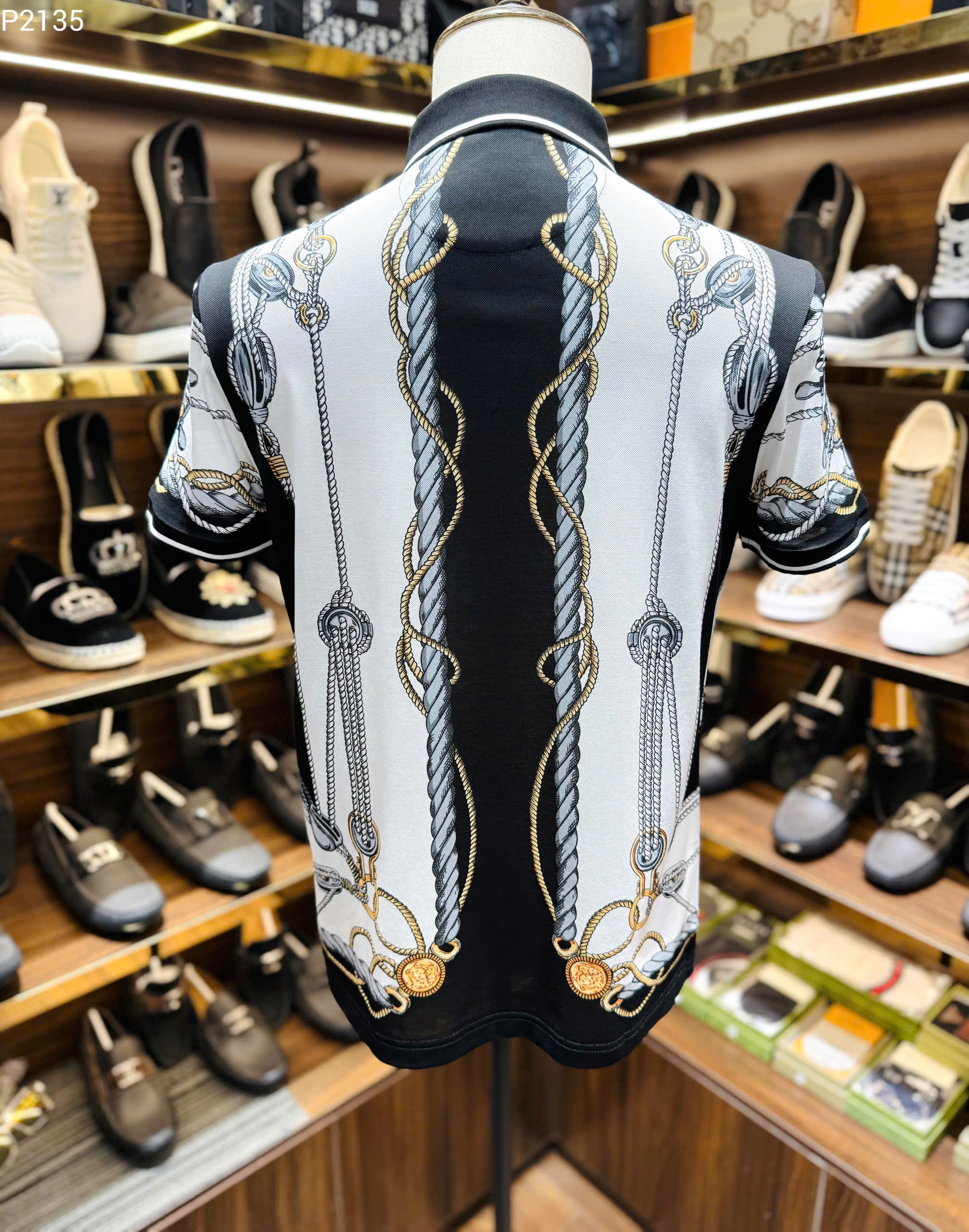 Áo polo Versace VS họa tiết dây thừng Like Auth 1-1 on web MK