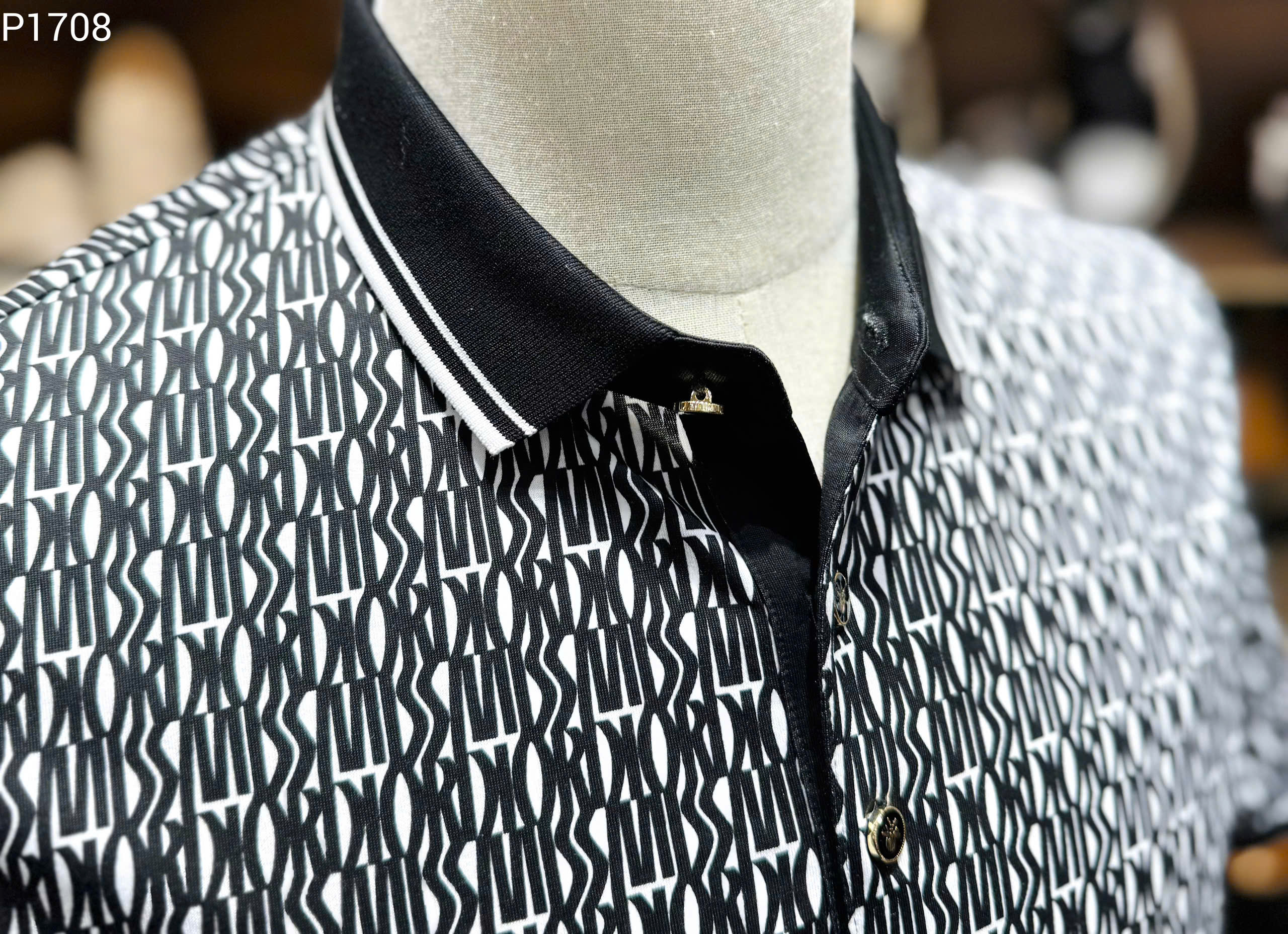 Áo polo Dior CD họa tiết chữ logo full kẻ viền check khuy Like Auth 1-1 on web MK