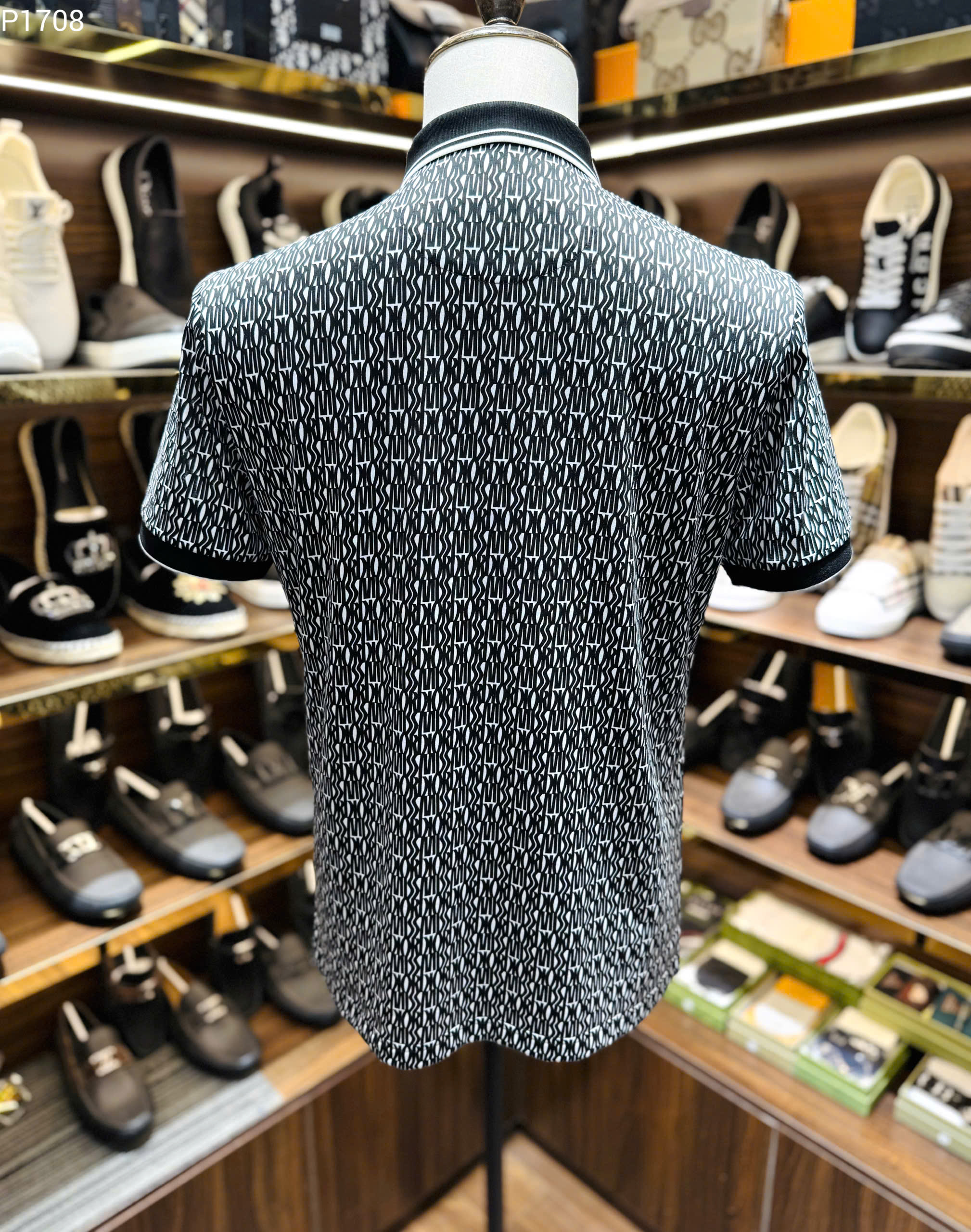 Áo polo Dior CD họa tiết chữ logo full kẻ viền check khuy Like Auth 1-1 on web MK