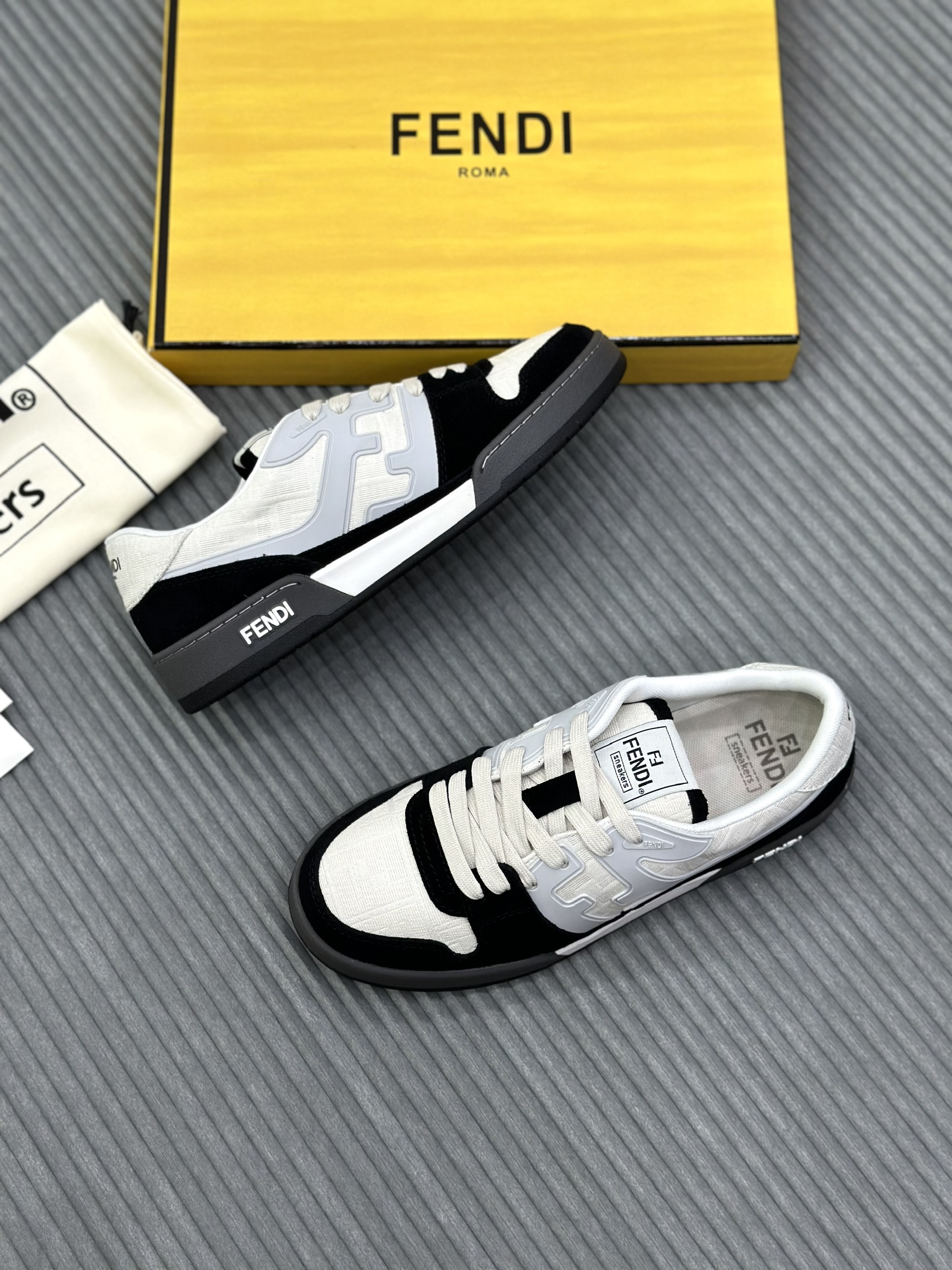 Giày sneaker Fendi FF phối màu Đen Trắng Like Auth Fullbox Phụ Kiện VTN