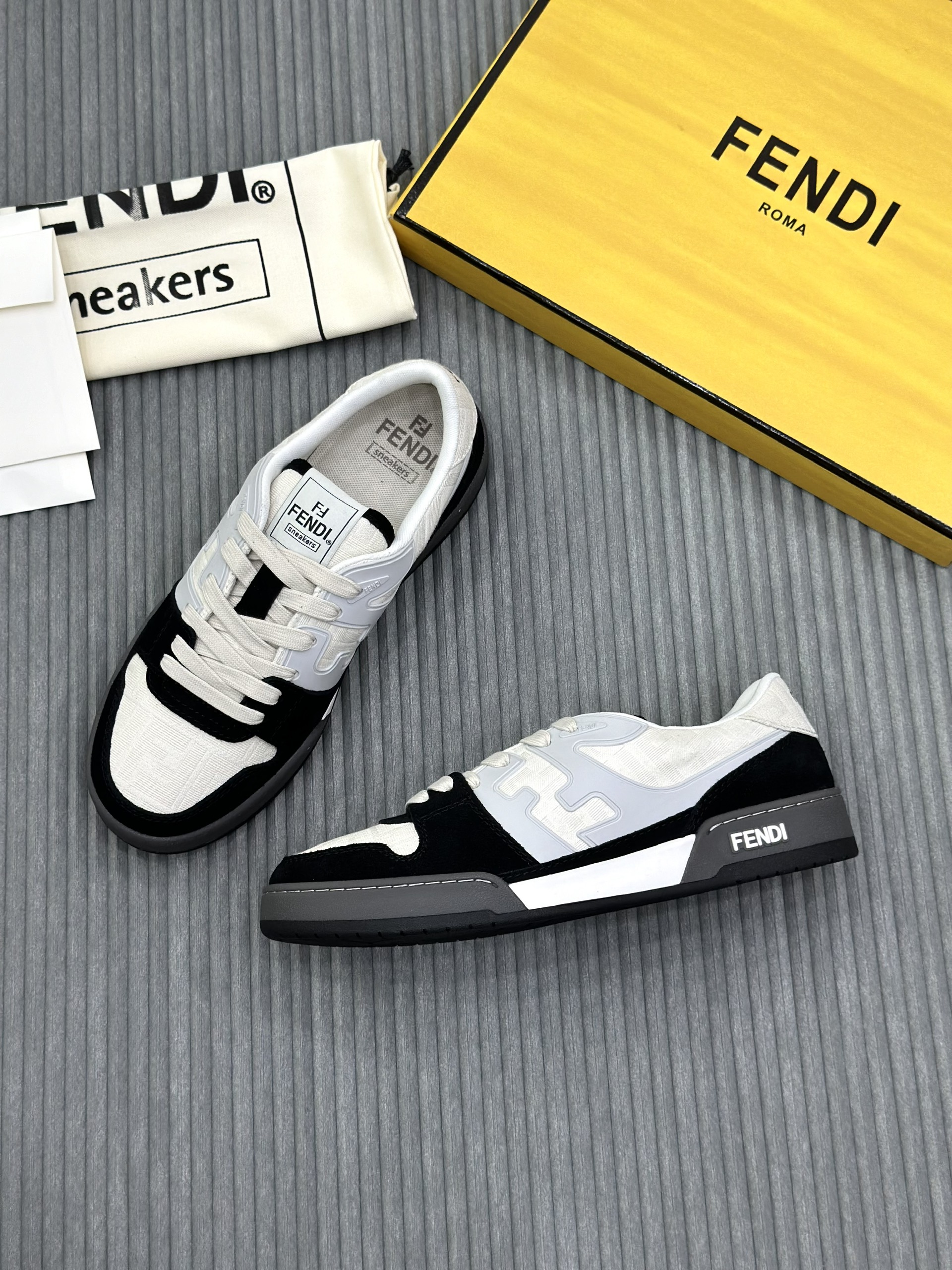 Giày sneaker Fendi FF phối màu Đen Trắng Like Auth Fullbox Phụ Kiện VTN