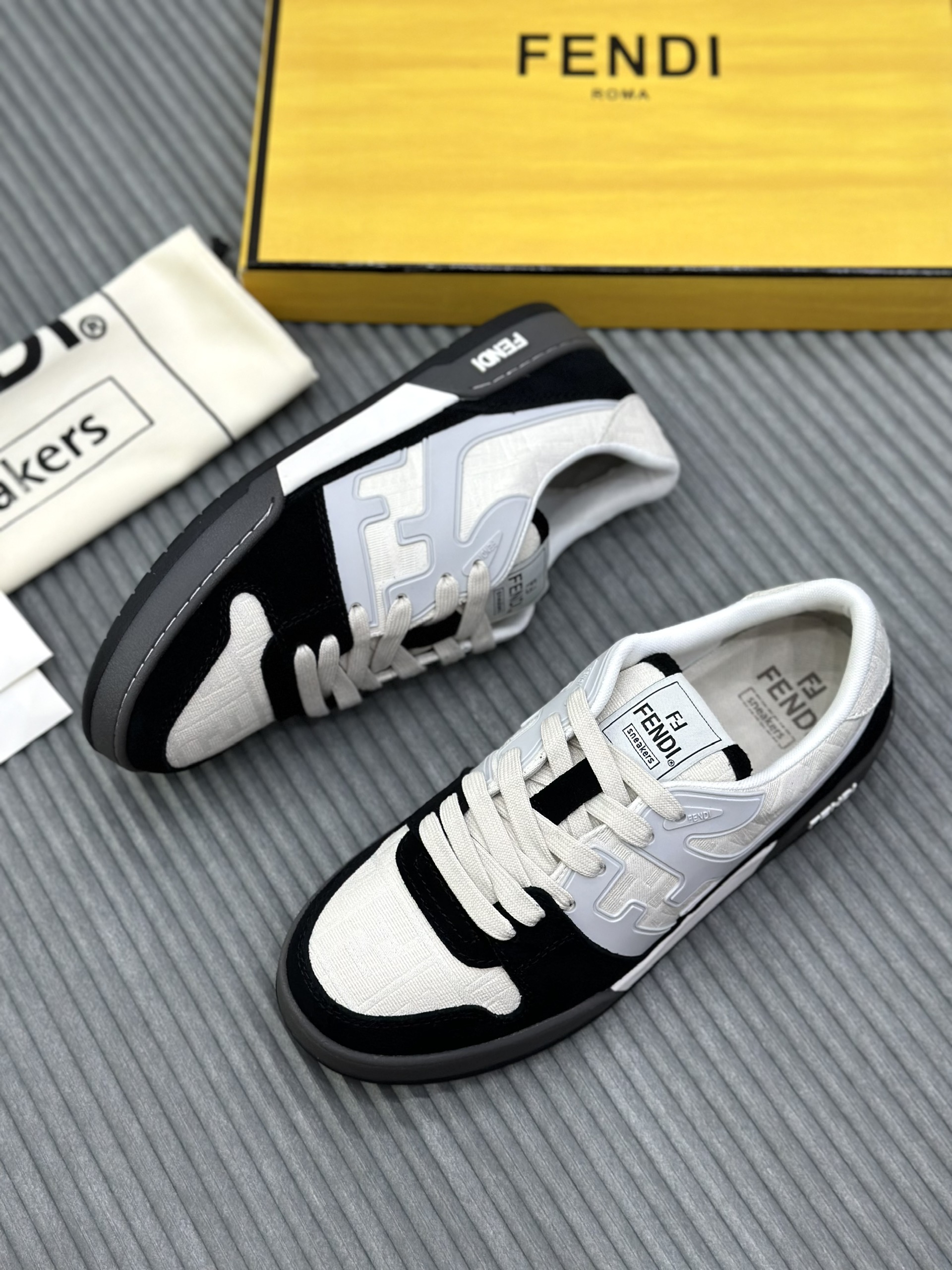 Giày sneaker Fendi FF phối màu Đen Trắng Like Auth Fullbox Phụ Kiện VTN