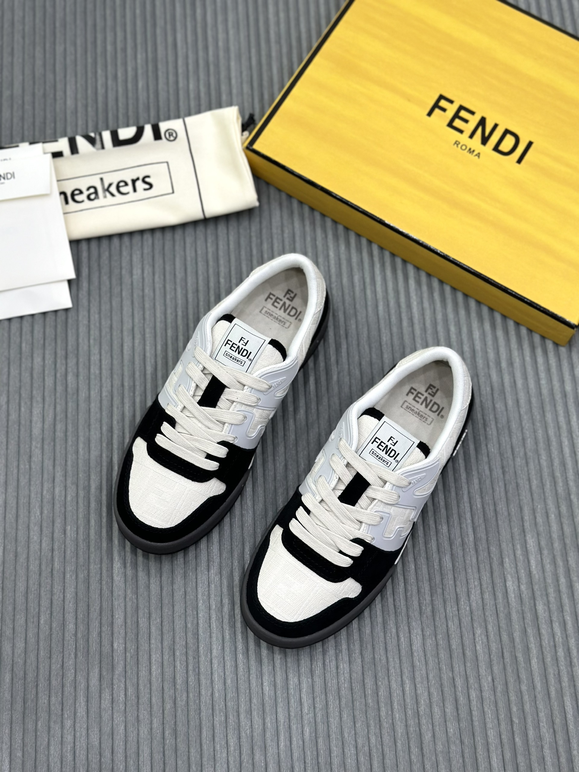 Giày sneaker Fendi FF phối màu Đen Trắng Like Auth Fullbox Phụ Kiện VTN