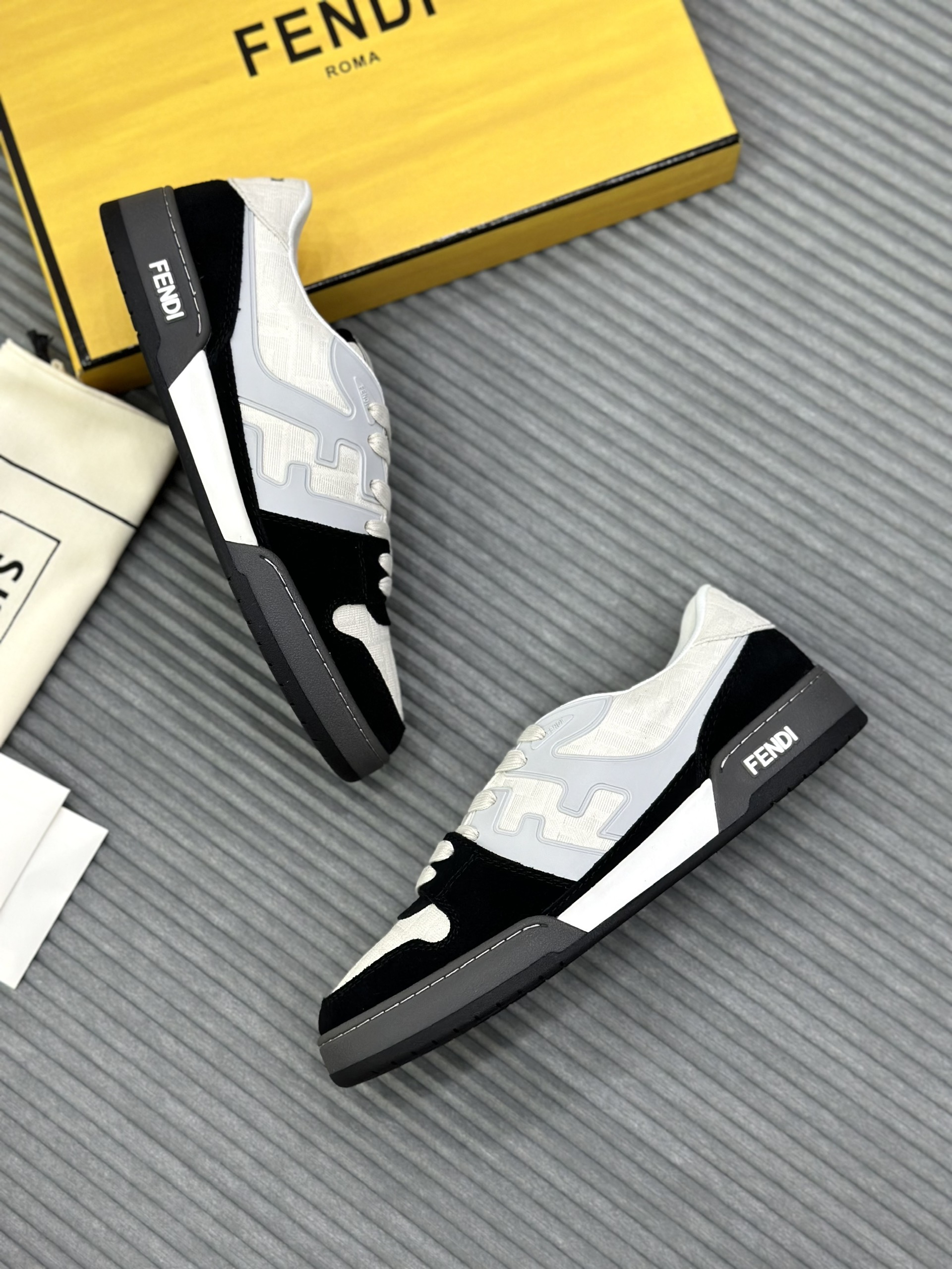 Giày sneaker Fendi FF phối màu Đen Trắng Like Auth Fullbox Phụ Kiện VTN