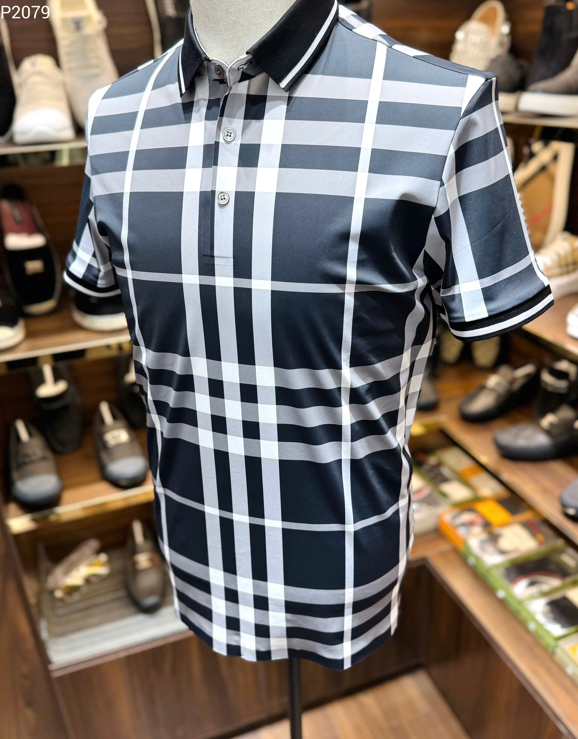 Áo polo Burberry BBR Đen kẻ sọc Trắng basic Like Auth 1-1 on web MK