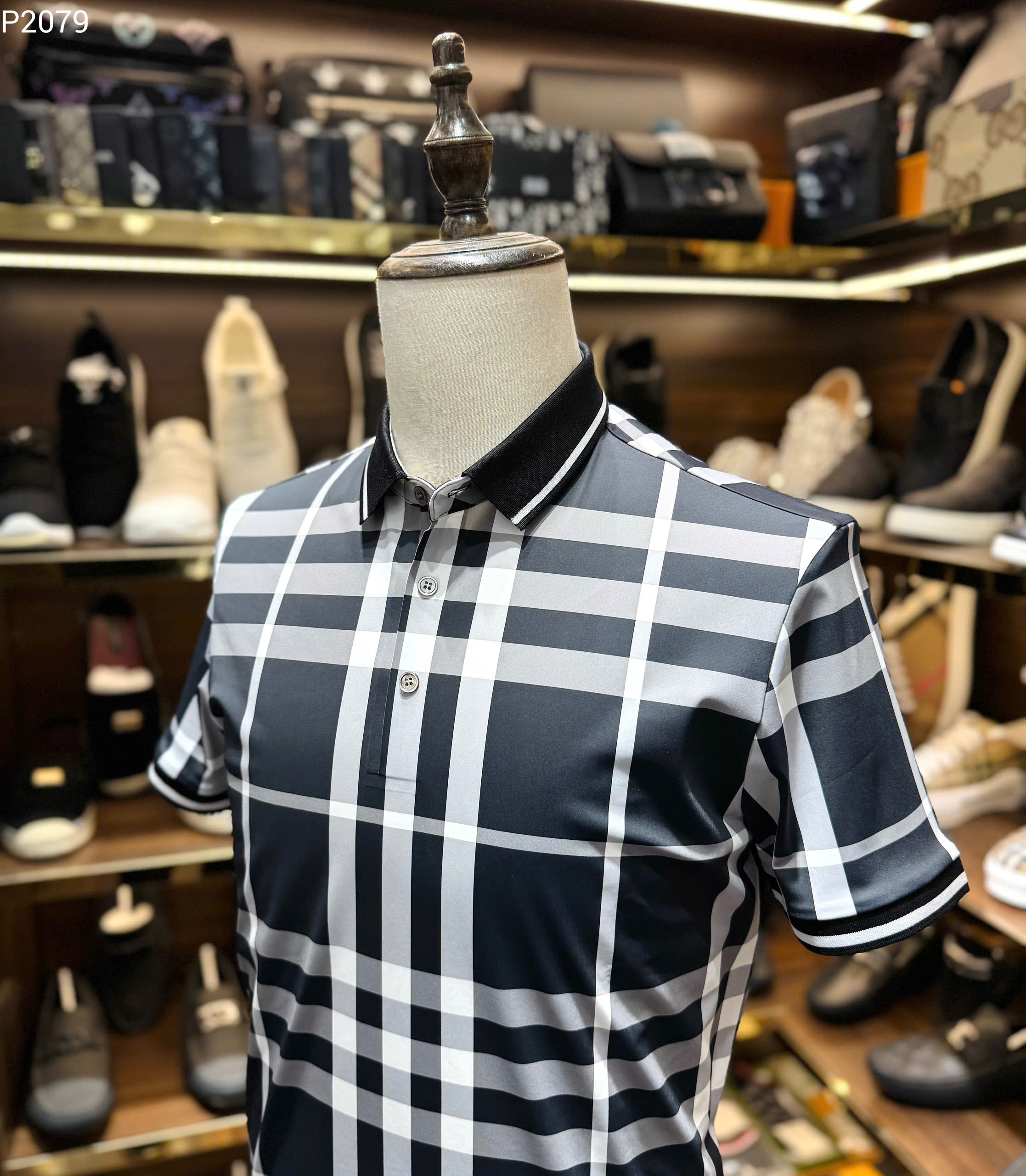 Áo polo Burberry BBR Đen kẻ sọc Trắng basic Like Auth 1-1 on web MK