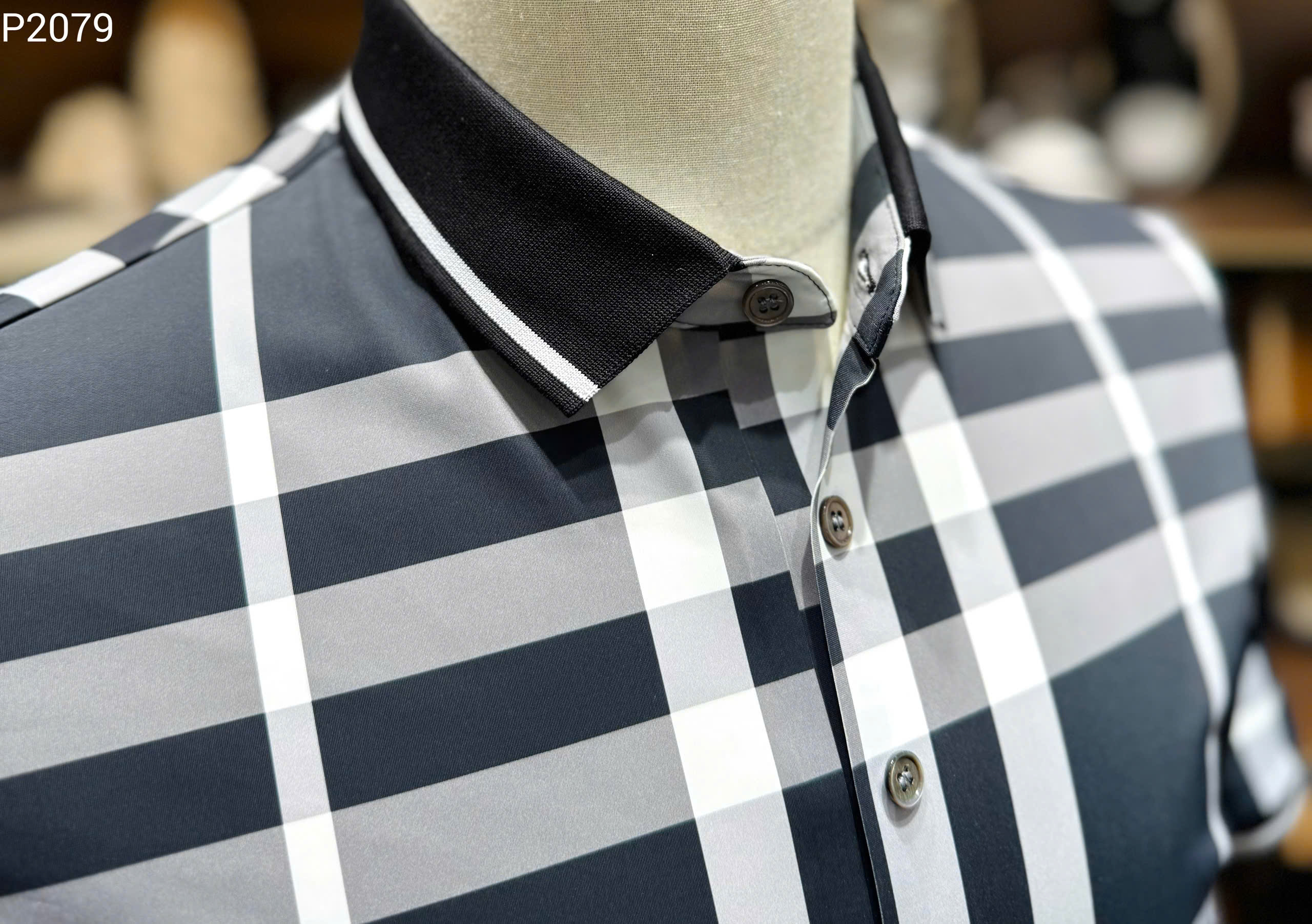 Áo polo Burberry BBR Đen kẻ sọc Trắng basic Like Auth 1-1 on web MK