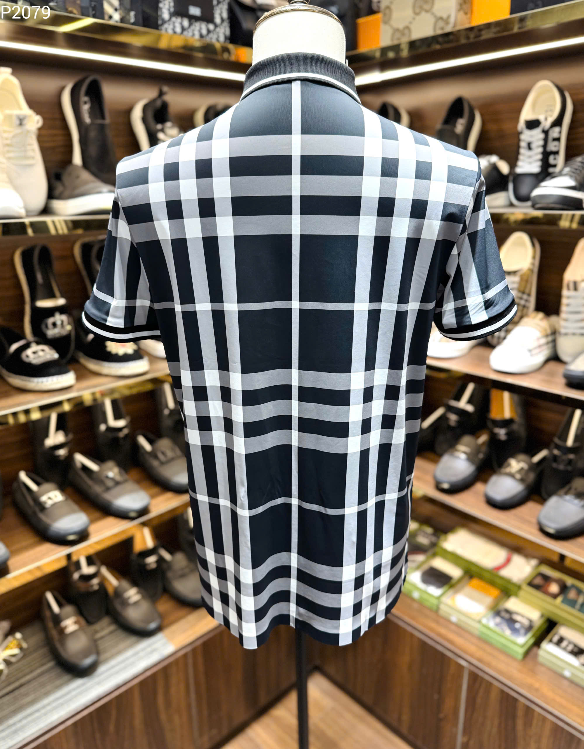 Áo polo Burberry BBR Đen kẻ sọc Trắng basic Like Auth 1-1 on web MK