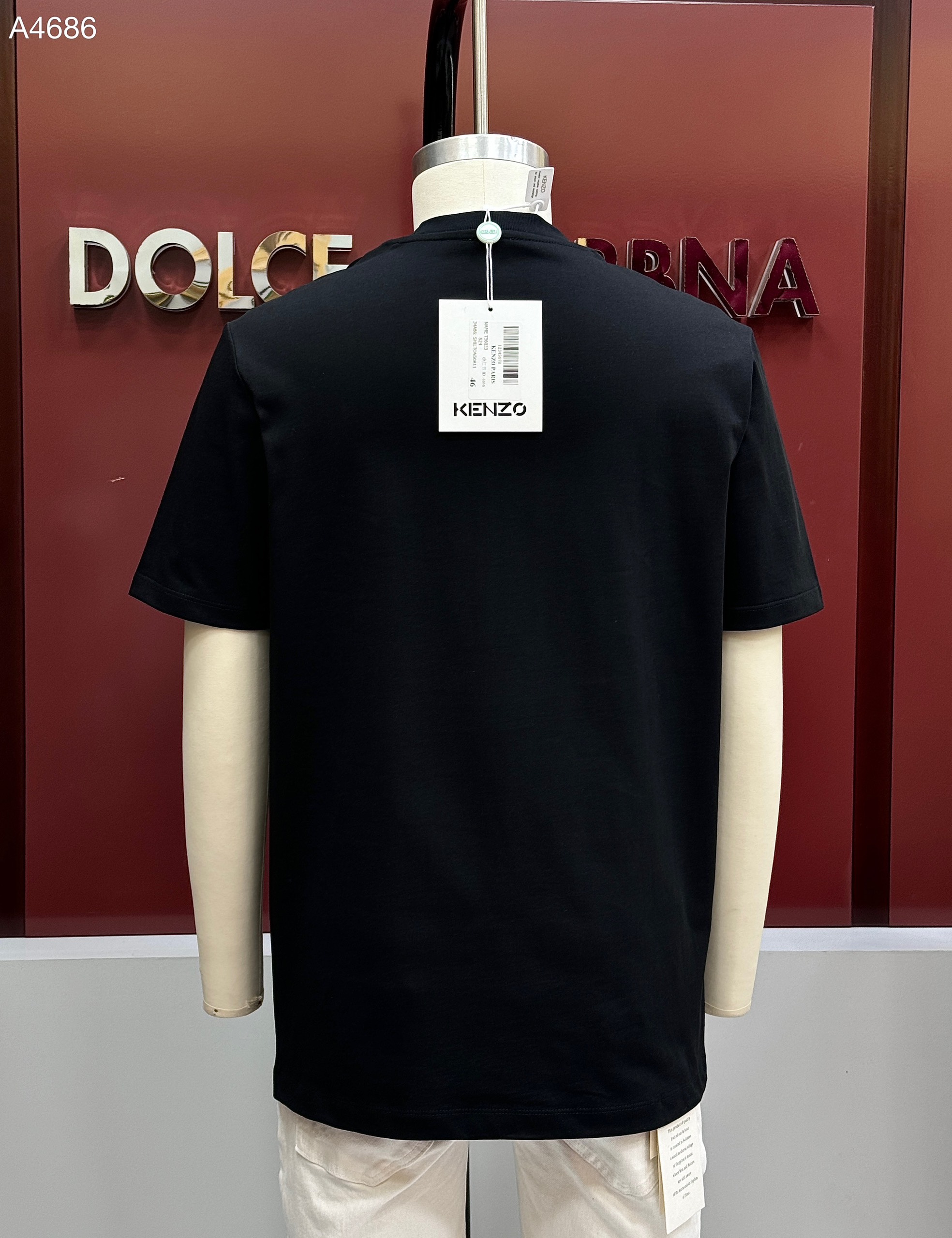 Áo phông T-shirt Kenzo KZ Đen logo mặt Hổ Nâu chữ Đỏ thêu Like Auth on web CD