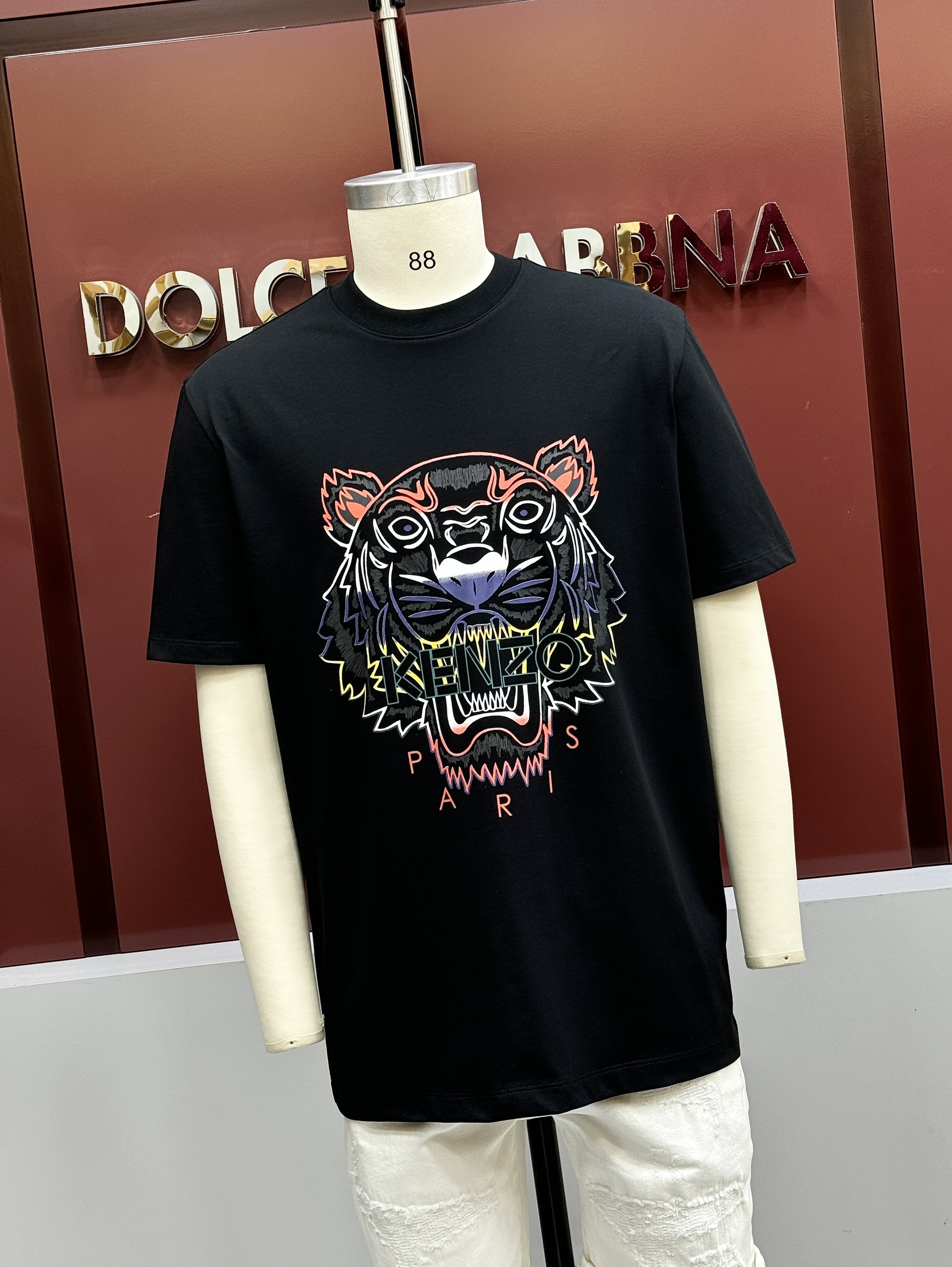 Áo phông T-shirt Kenzo KZ logo mặt Hổ thêu màu sắc Like Auth on web CD