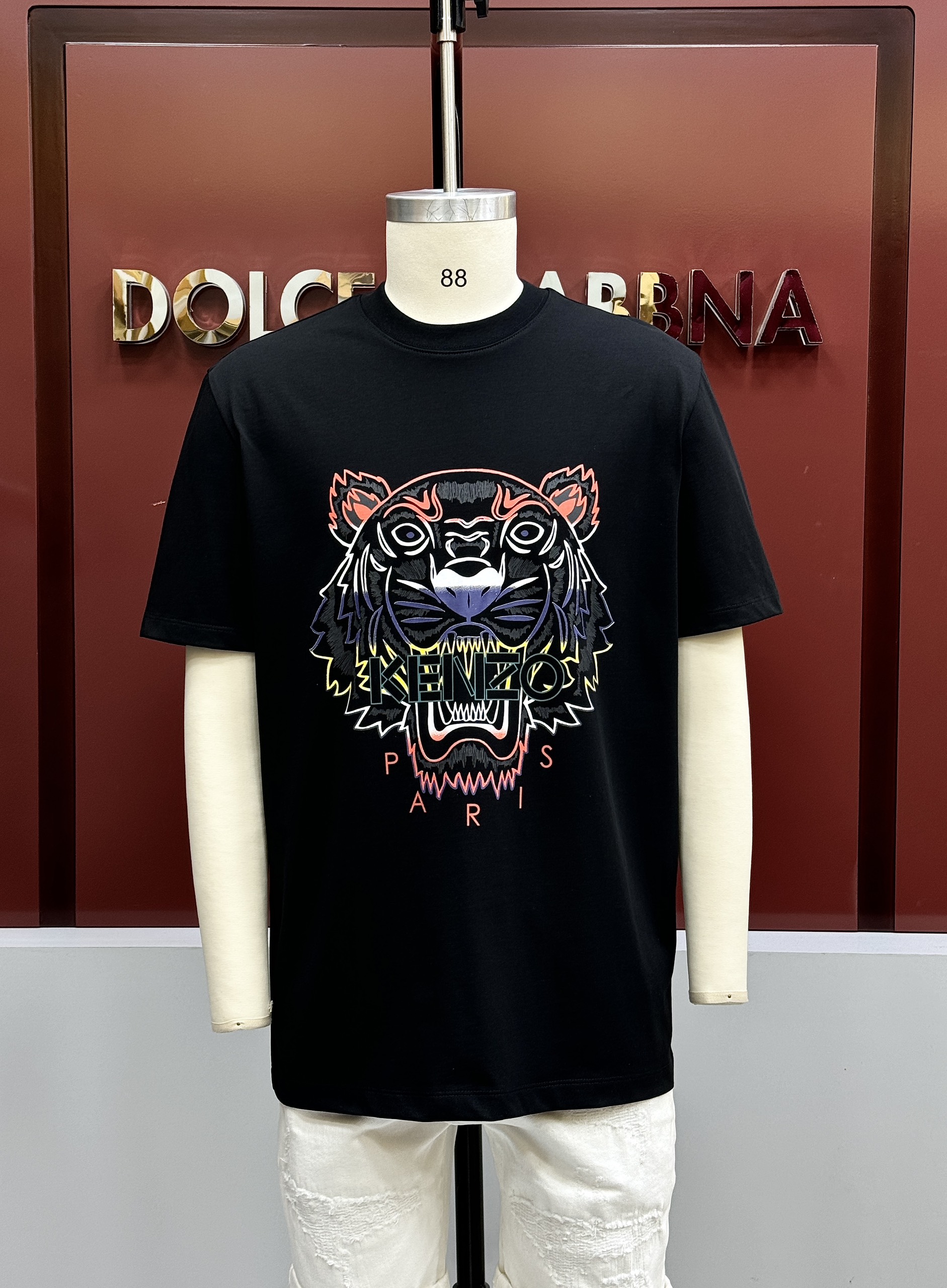 Áo phông T-shirt Kenzo KZ logo mặt Hổ thêu màu sắc Like Auth on web CD