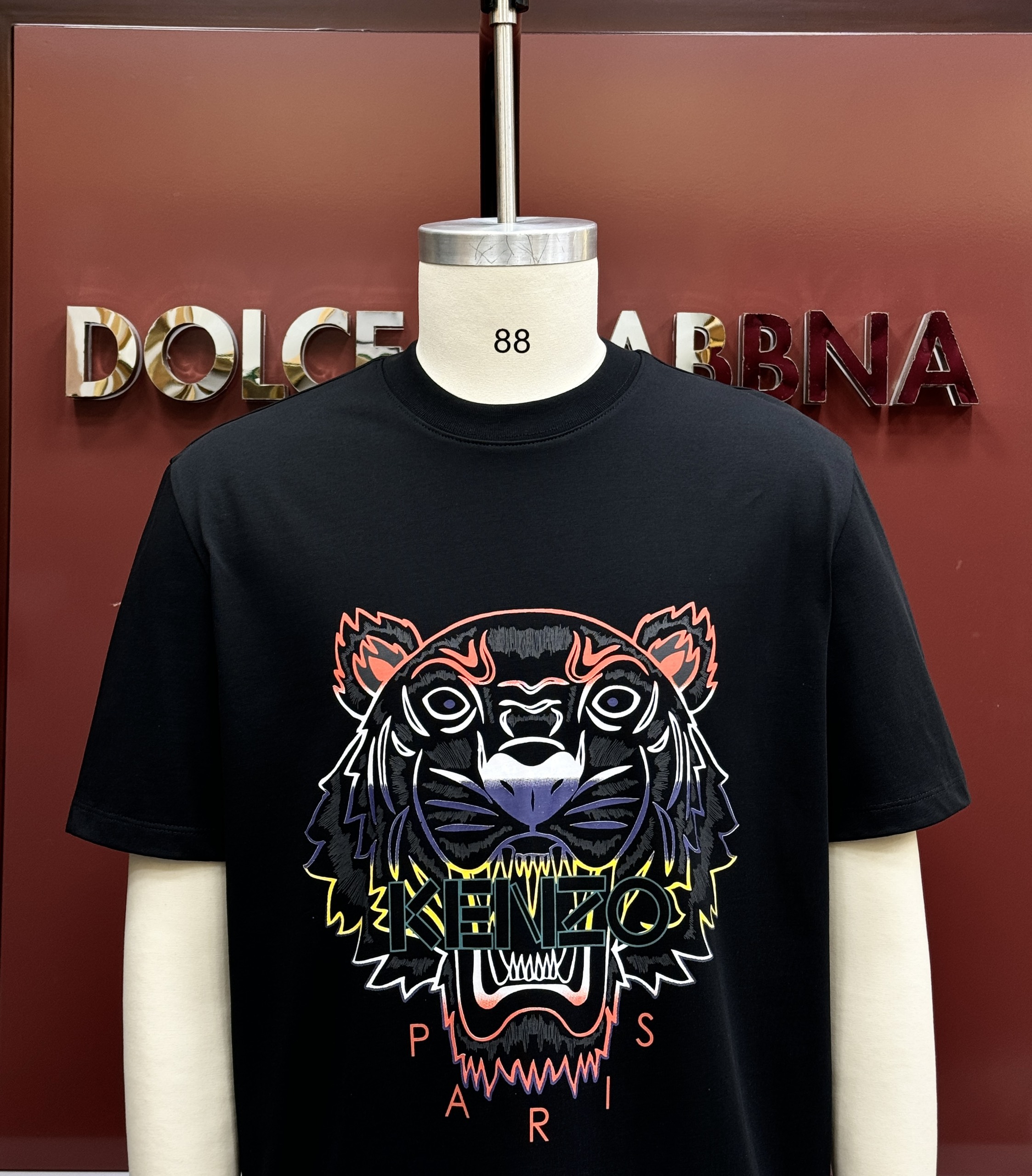Áo phông T-shirt Kenzo KZ logo mặt Hổ thêu màu sắc Like Auth on web CD