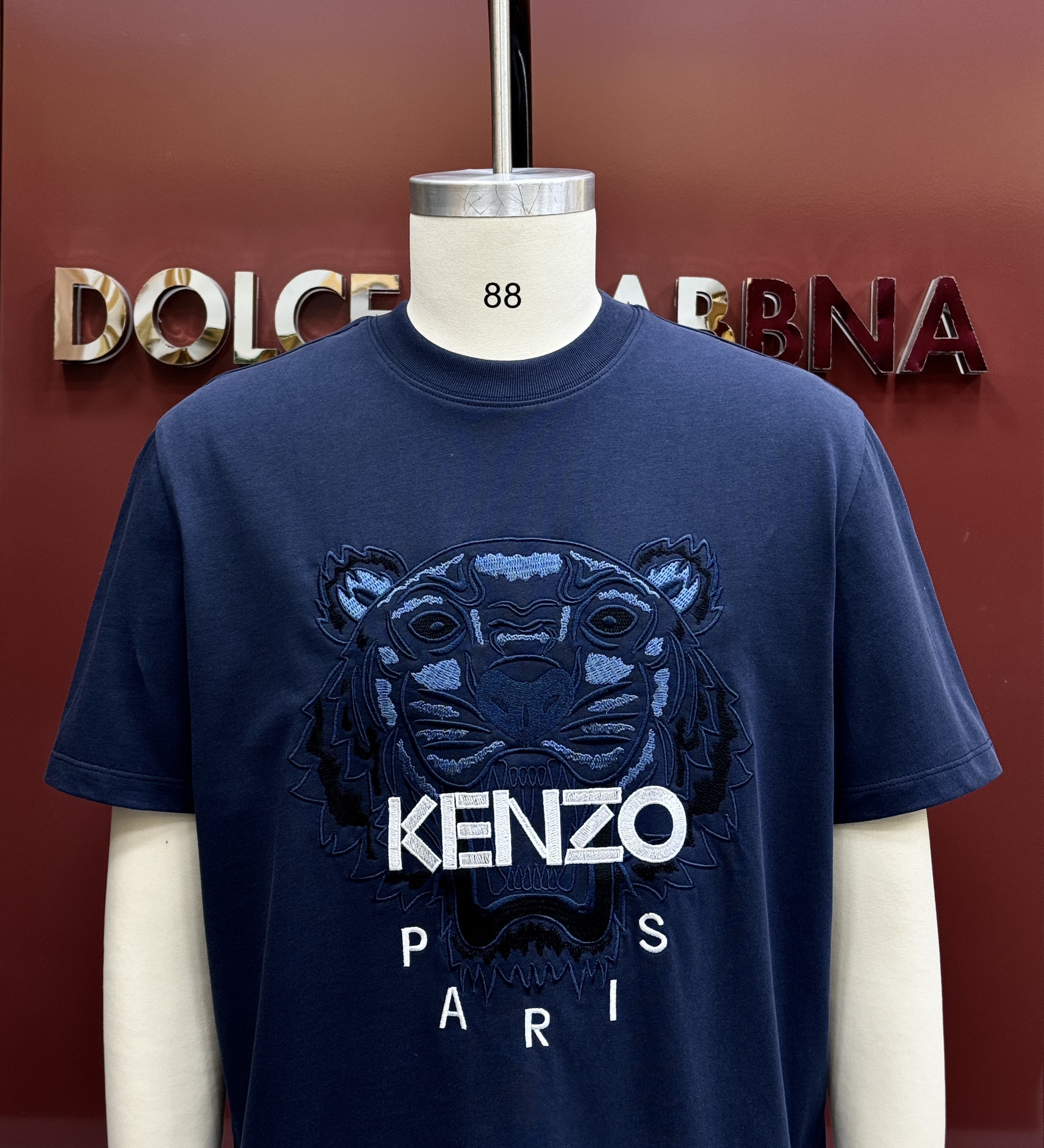 Áo phông T-shirt Kenzo KZ Xanh than logo mặt Hổ thêu Like Auth on web CD
